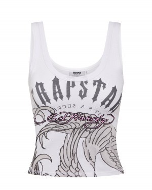 White Women's Trapstar x Ed Hardy Vests, Trapstar London | 0892PHWZF