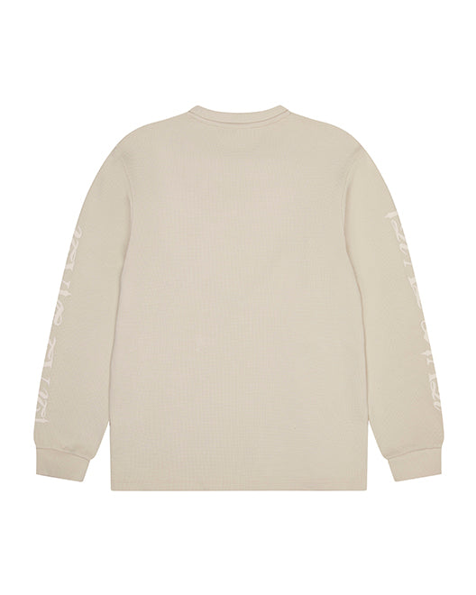 Beige Men's Trapstar Waffle LS Top Sweatshirts, Trapstar London | 1872PGVRE