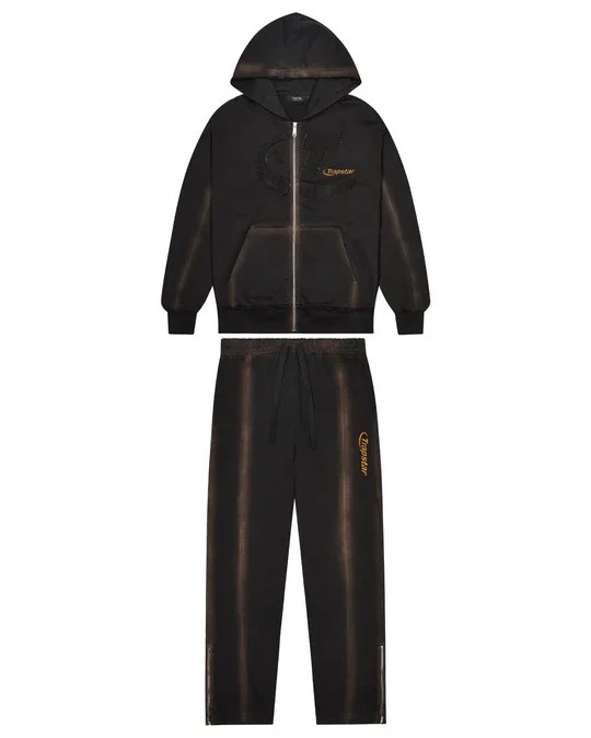 Black Brown Men\'s Trapstar Irongate Rivet 2.0 Tracksuits, Trapstar London | 6871WBOKS