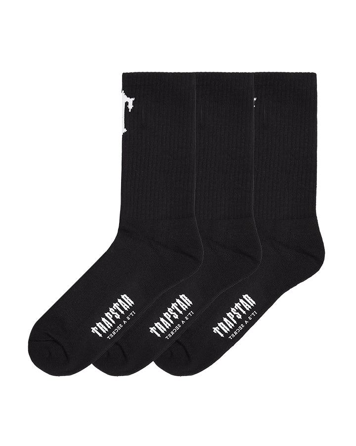 Black Men\'s Trapstar 3 Pack Irongate T Socks, Trapstar London | 3129HQRVL