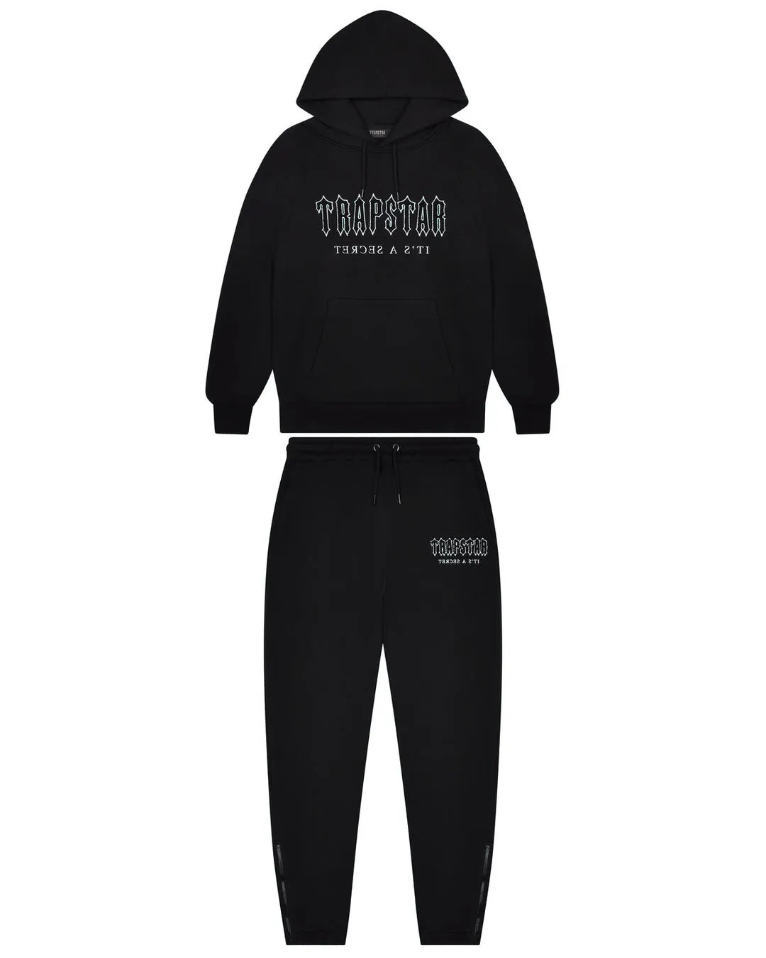 Black Men\'s Trapstar Decoded Solid Chenille Hooded Tracksuits, Trapstar London | 8459WEHRD