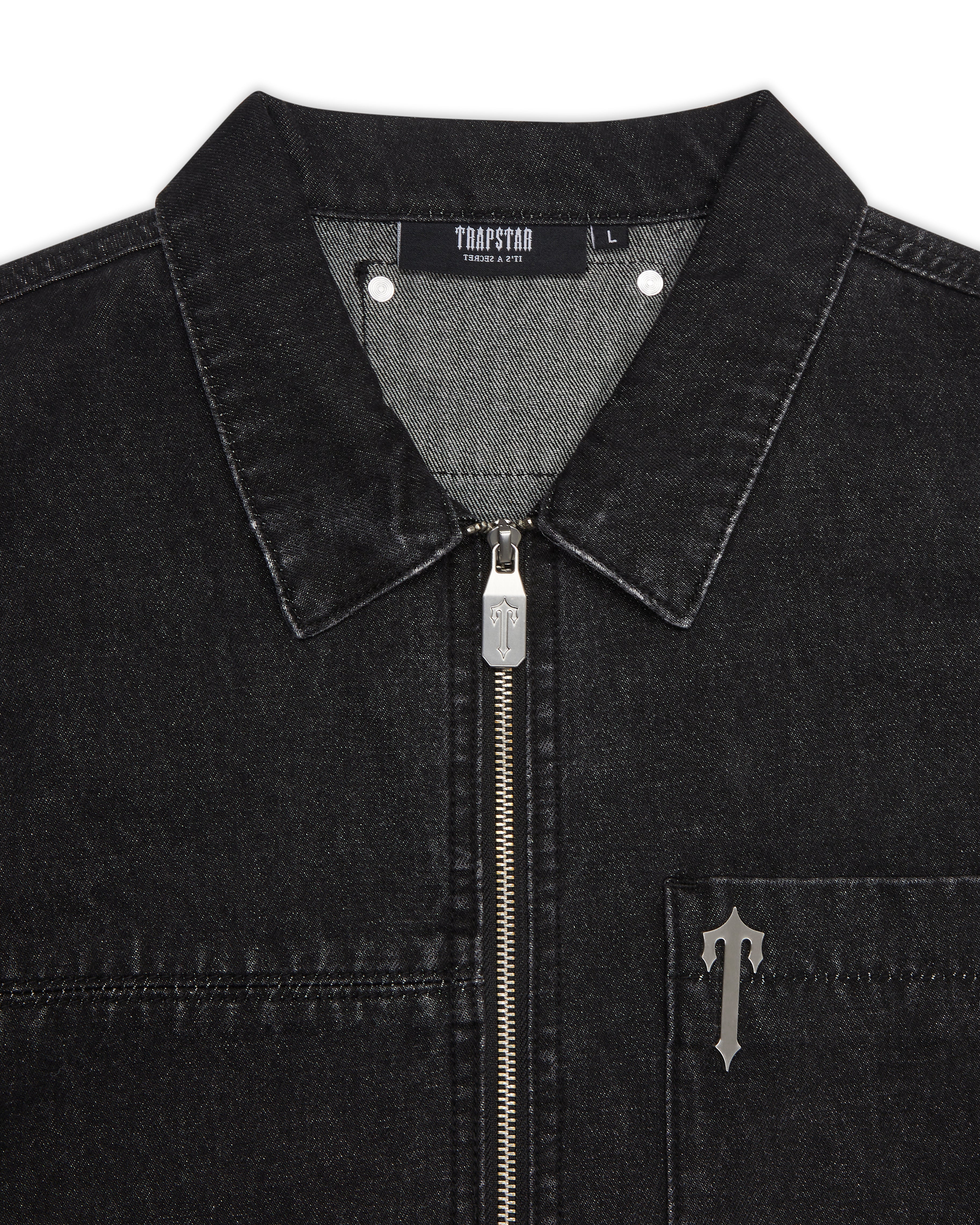 Black Men's Trapstar Deconstruct Rivet Shirts, Trapstar London | 9670BAZMU