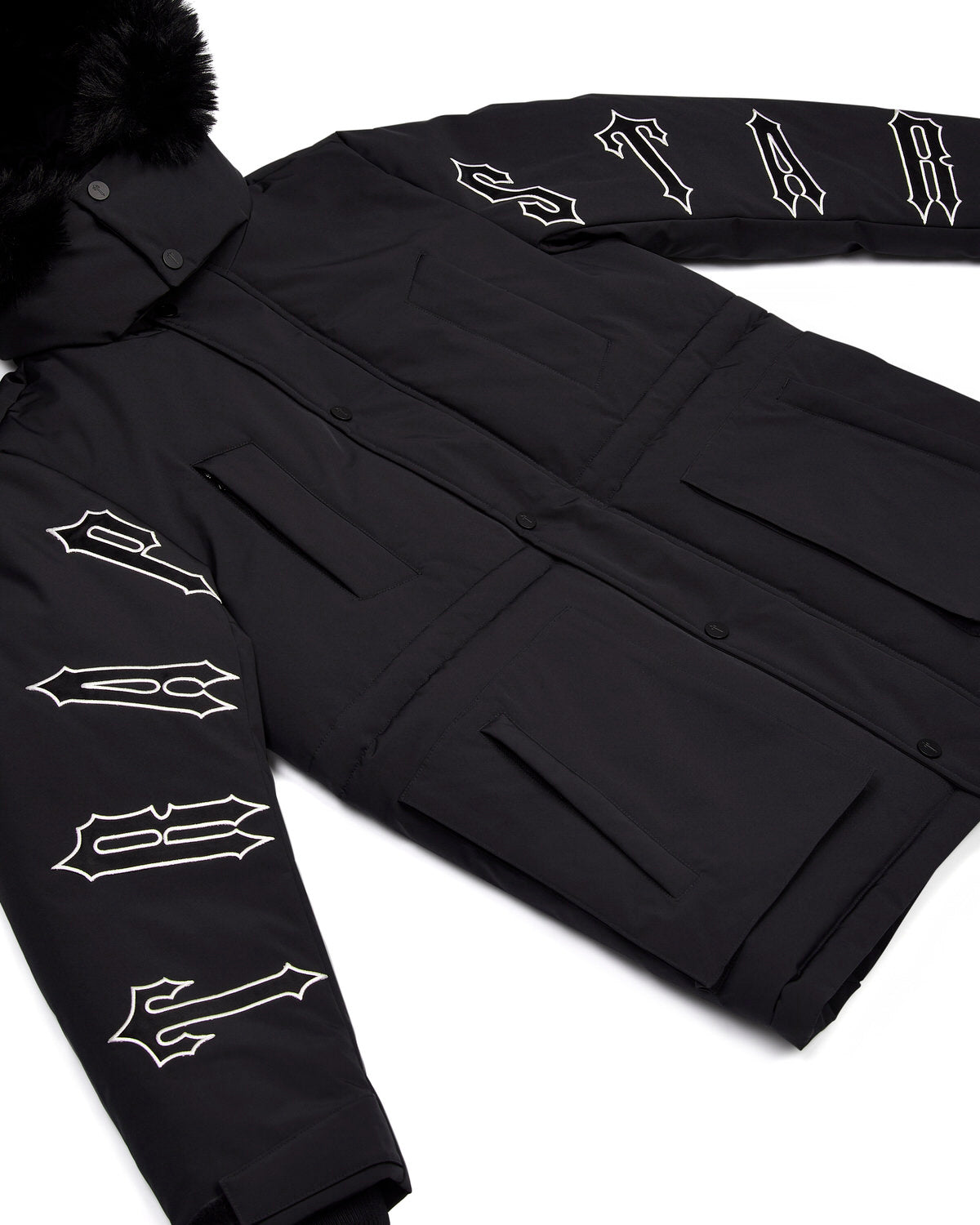 Black Men's Trapstar Hooded Irongate Coats, Trapstar London | 3940QKHAF