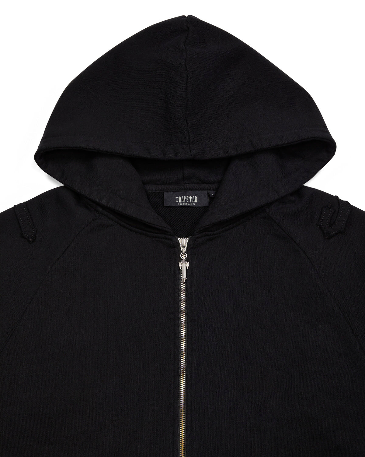 Black Men's Trapstar Irongate Patchwork Zip Hoodies, Trapstar London | 5973EDTWG