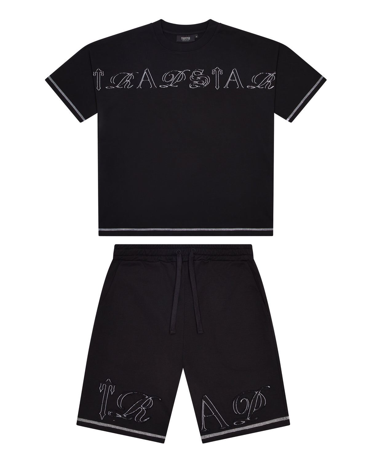 Black Men's Trapstar Patchwork Script Shorts, Trapstar London | 0654UGZHK