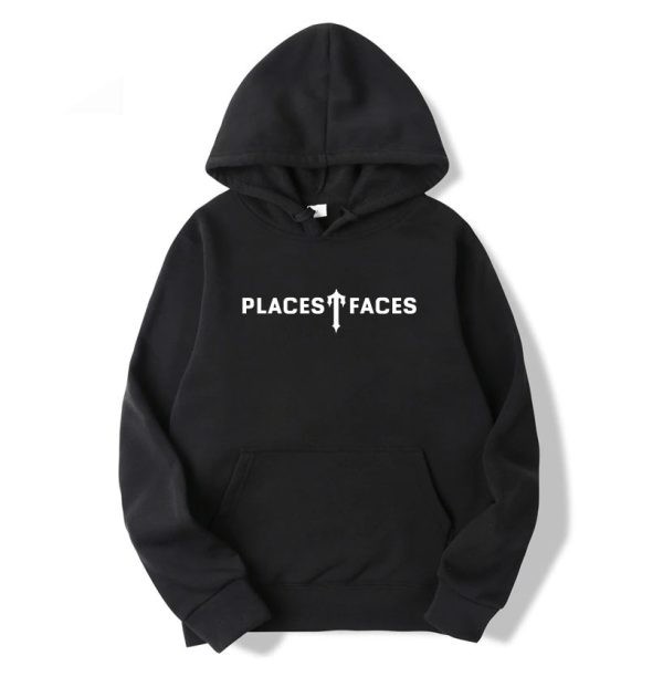 Black Men\'s Trapstar Places T-Faces Hoodies, Trapstar London | 2108GSUOF