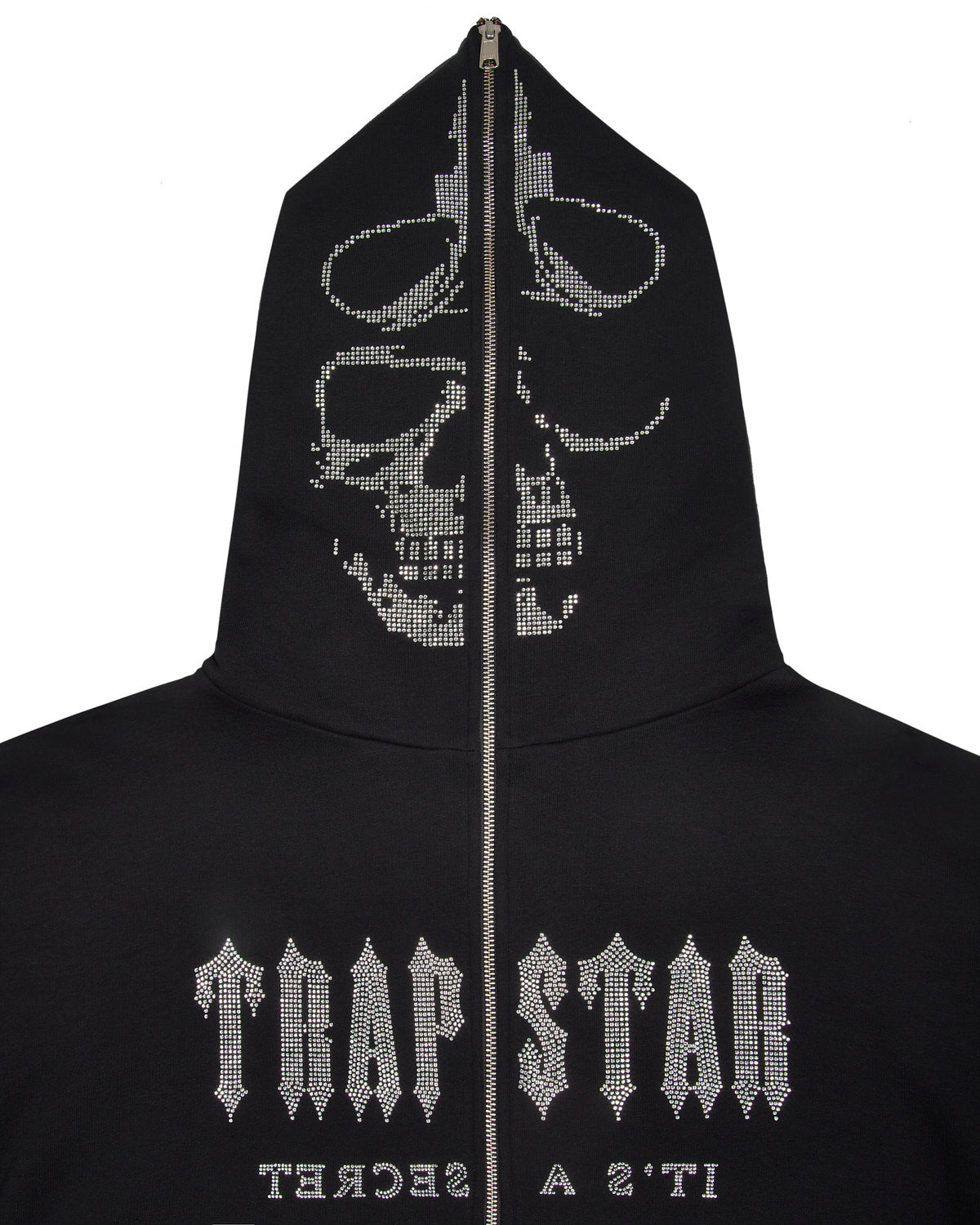 Black Men's Trapstar Skull Decoded Diamante Hoodies, Trapstar London | 9173LENRD