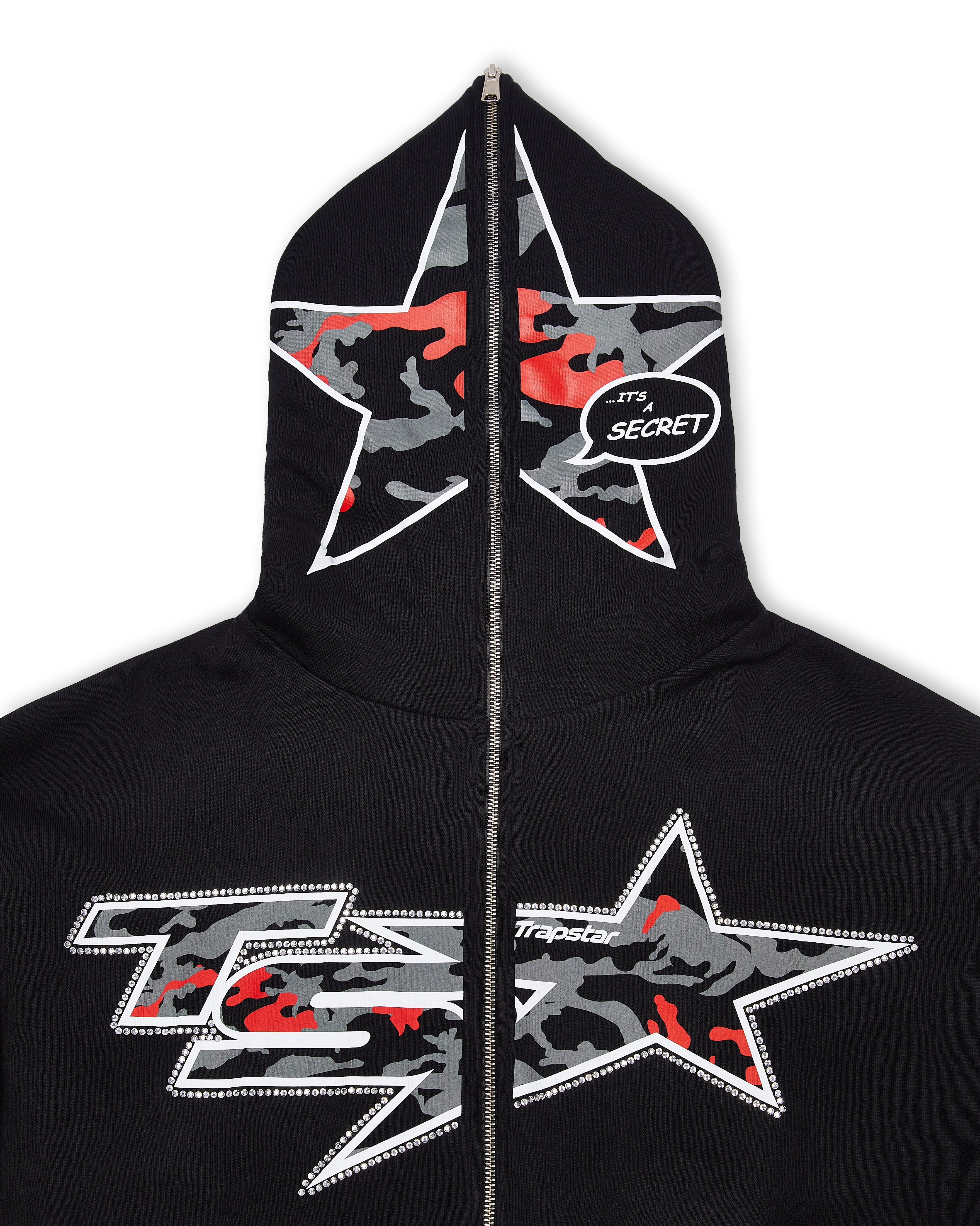 Black Men's Trapstar TS Star Camo Hoodies, Trapstar London | 0315XEGDZ