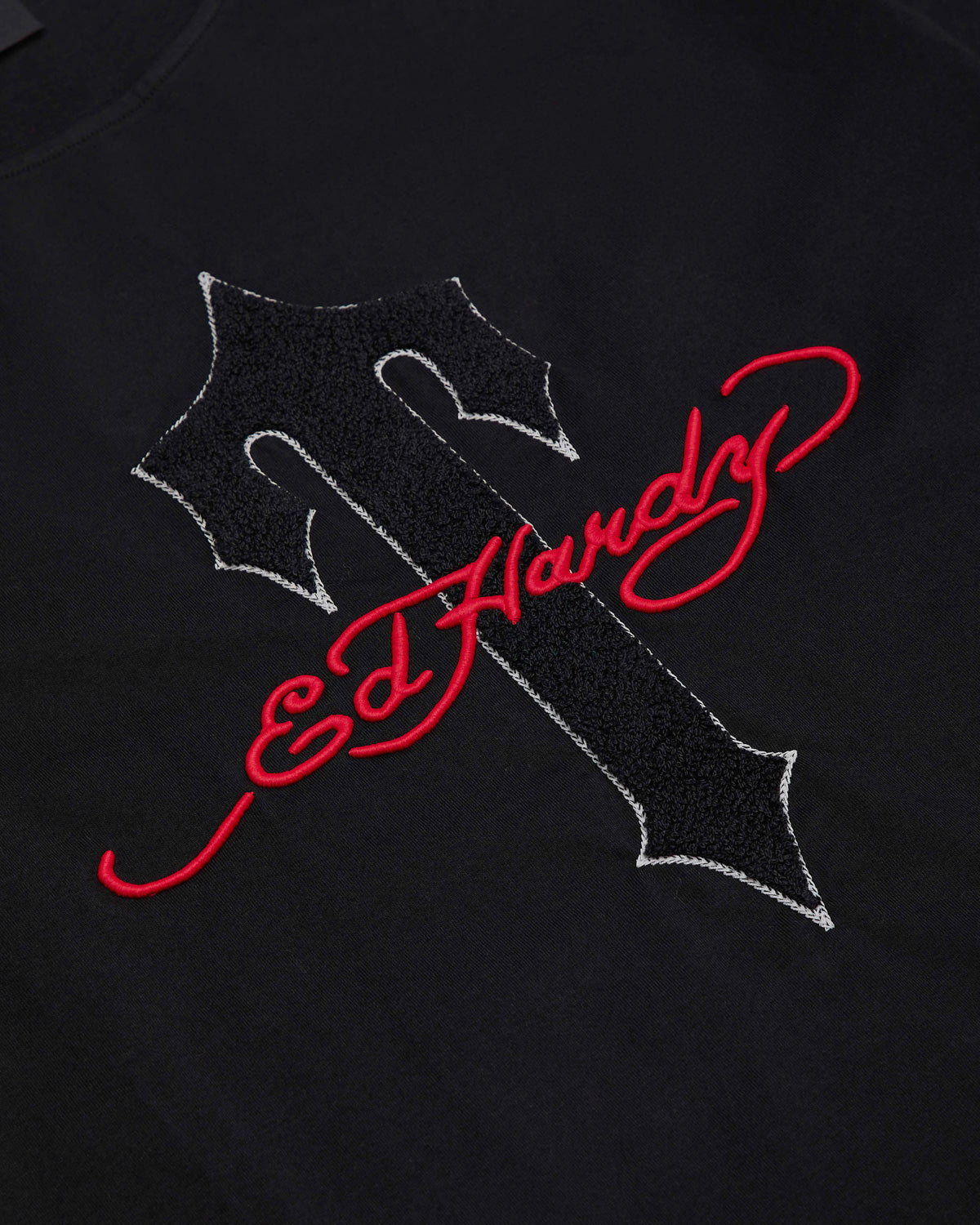 Black Men's Trapstar X Ed Hardy Ironagte T-shirts, Trapstar London | 0624NCERS