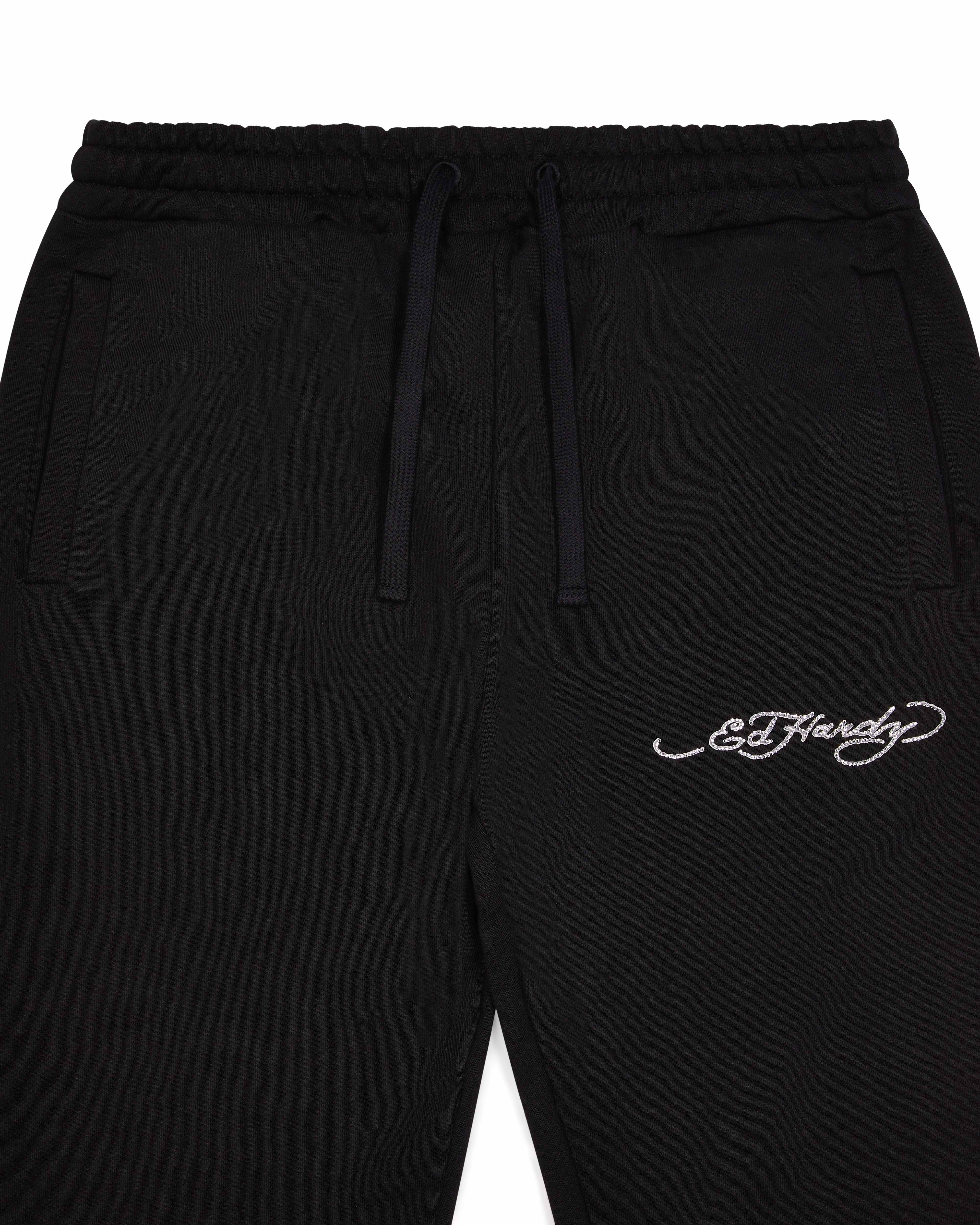 Black Men's Trapstar x Ed Hardy Irongate Patchwork Sweatpants, Trapstar London | 0342VIBXE