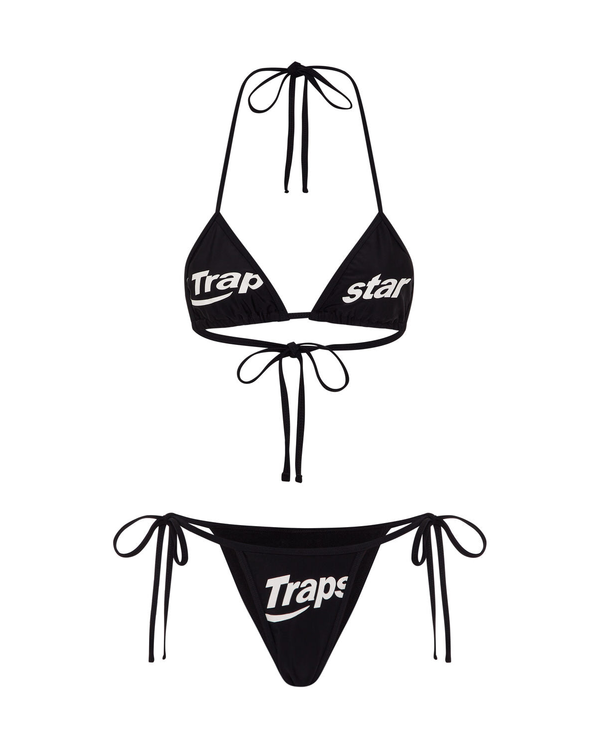 Black Women's Trapstar Hyperdrive Tie Side Bikini Bottoms, Trapstar London | 4136TUBLM