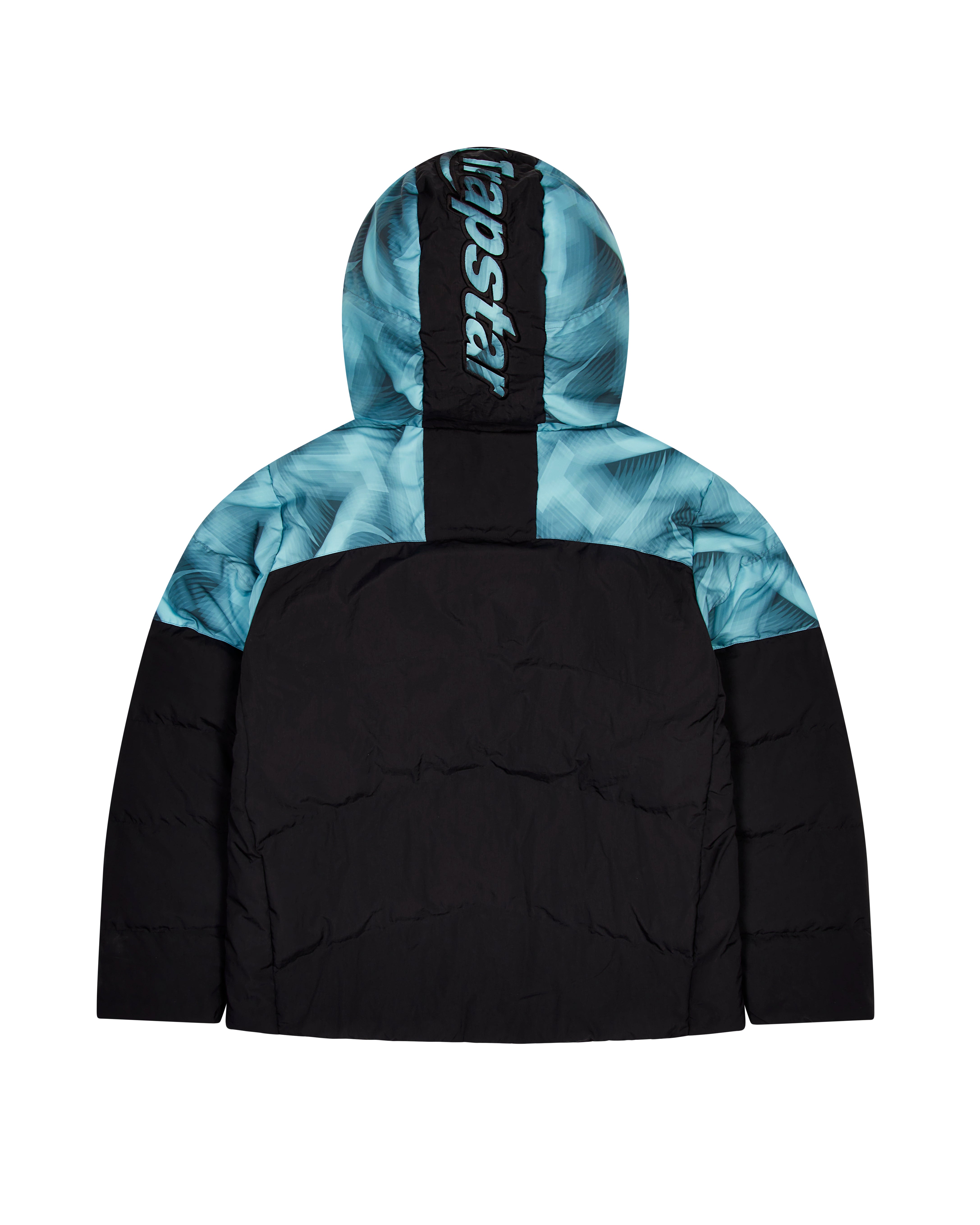 Black / Blue Men's Trapstar Hyperdrive Hooded Puffer Jackets, Trapstar London | 1240IVLBT