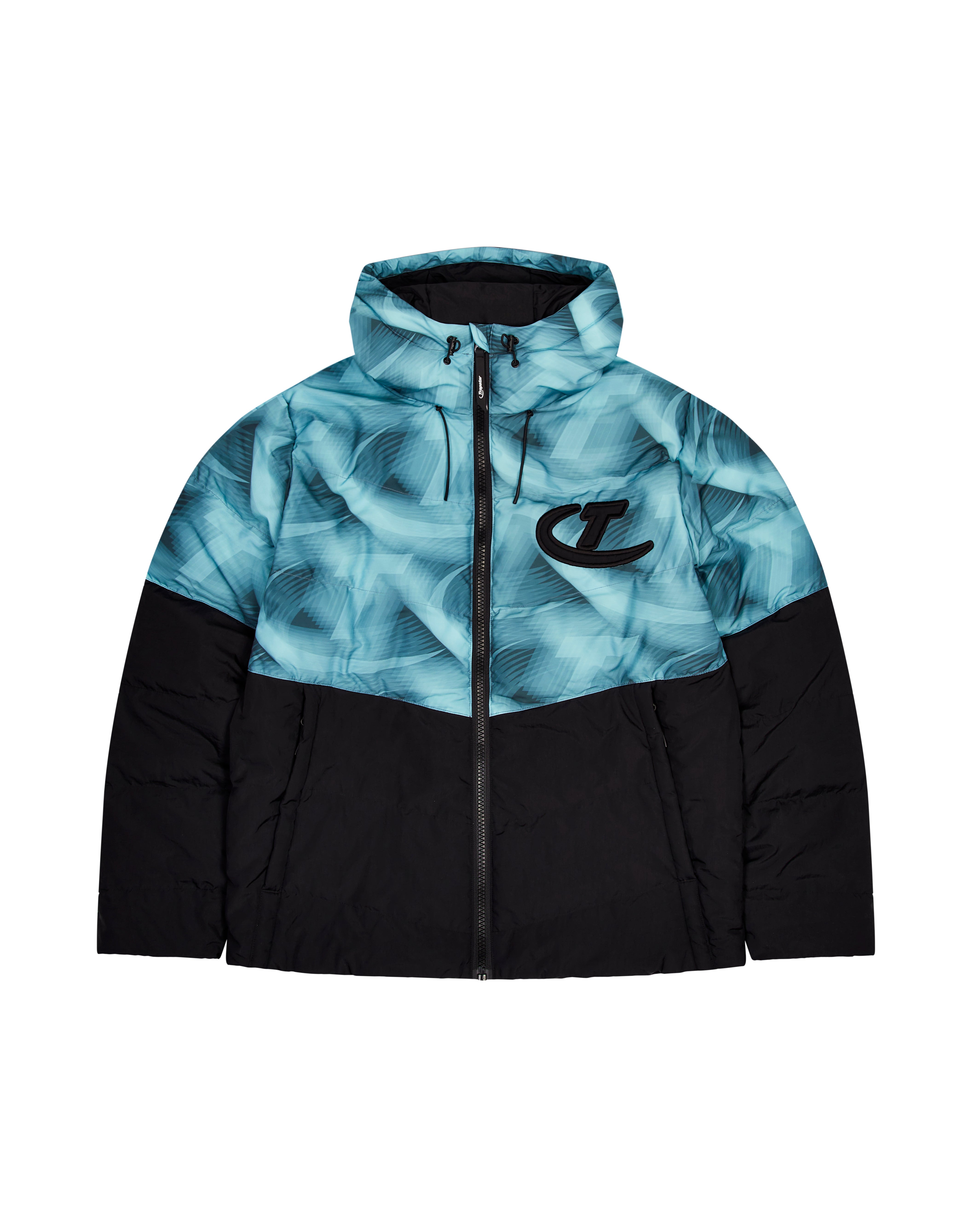 Black / Blue Men's Trapstar Hyperdrive Hooded Puffer Jackets, Trapstar London | 1240IVLBT