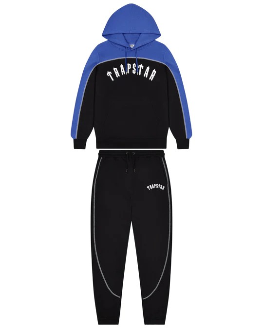 Black / Blue Men\'s Trapstar Irongate Chenille Arce Hooded Tracksuits, Trapstar London | 8250RXVZF