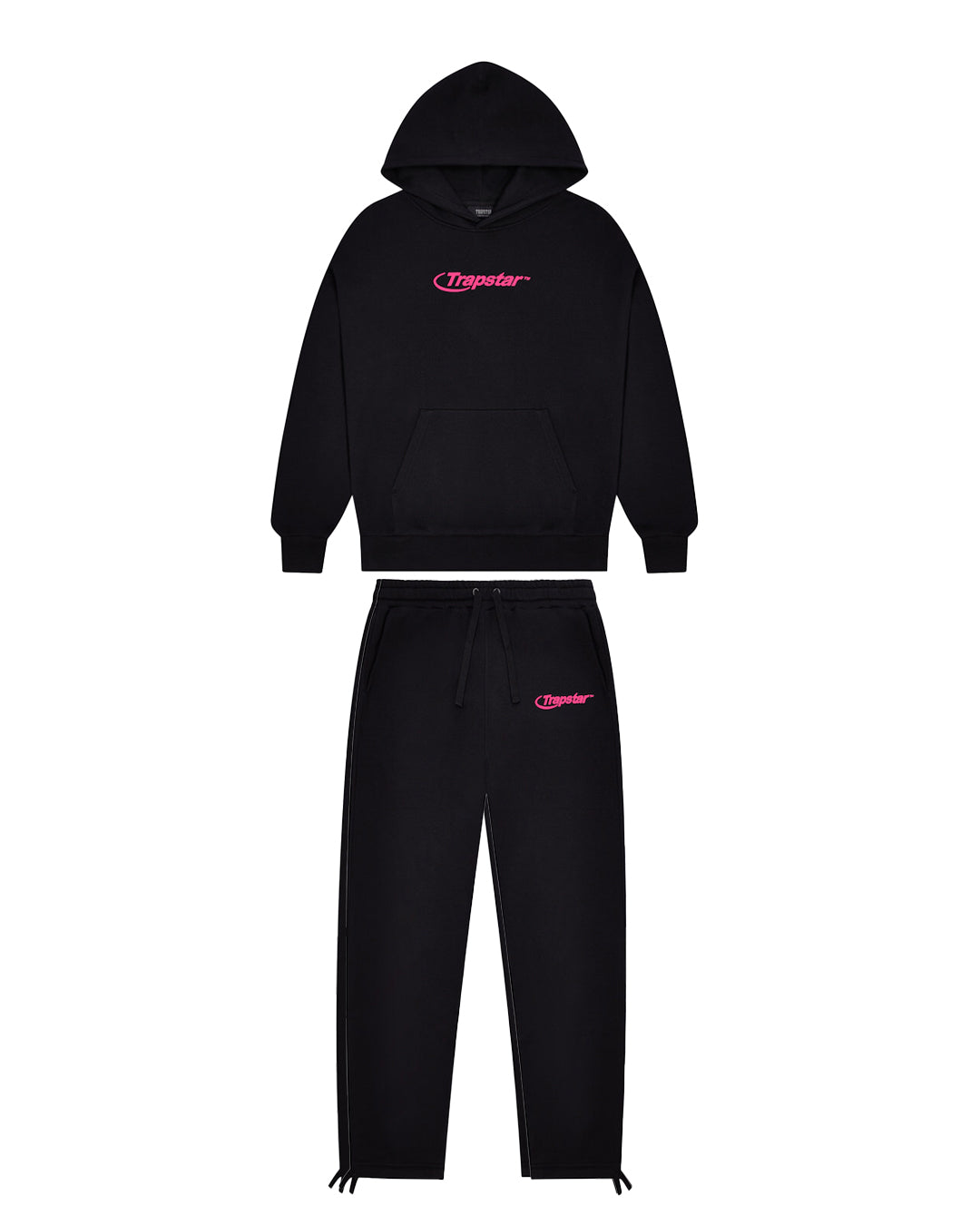 Black / Pink Men\'s Trapstar Hyperdrive Embroidered Tracksuits, Trapstar London | 5962MROAP