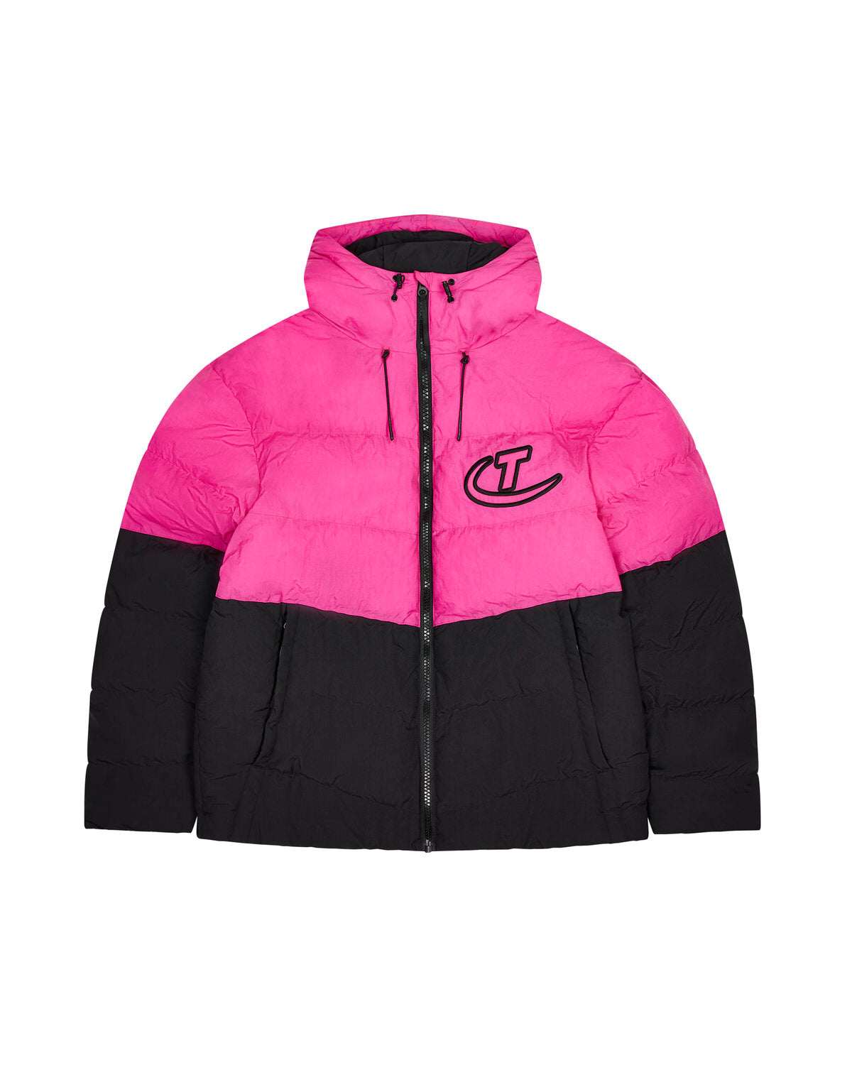 Black / Pink Men's Trapstar Hyperdrive Hooded Puffer Jackets, Trapstar London | 8207DSPIE