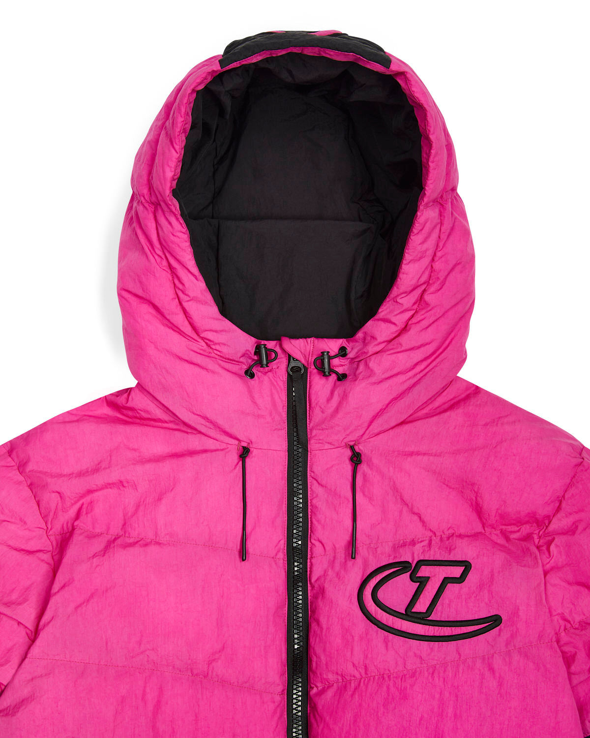 Black / Pink Men's Trapstar Hyperdrive Hooded Puffer Jackets, Trapstar London | 8207DSPIE