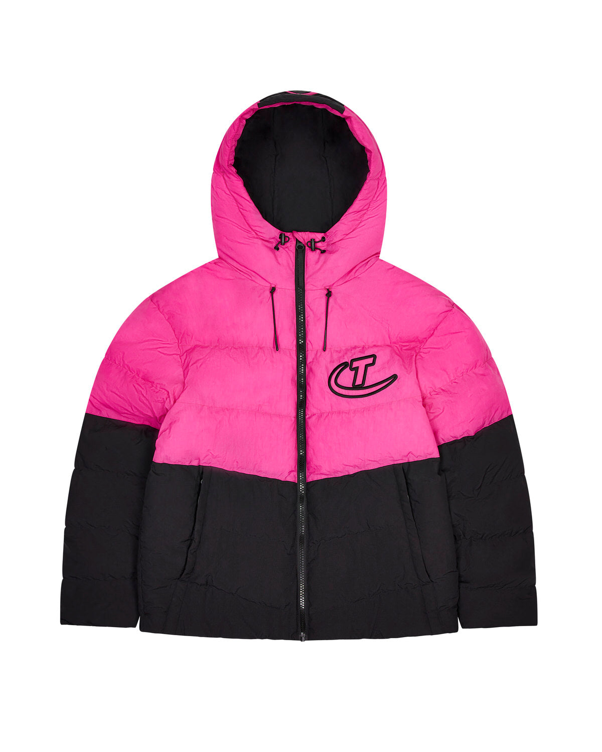 Black / Pink Men\'s Trapstar Hyperdrive Hooded Puffer Jackets, Trapstar London | 8207DSPIE