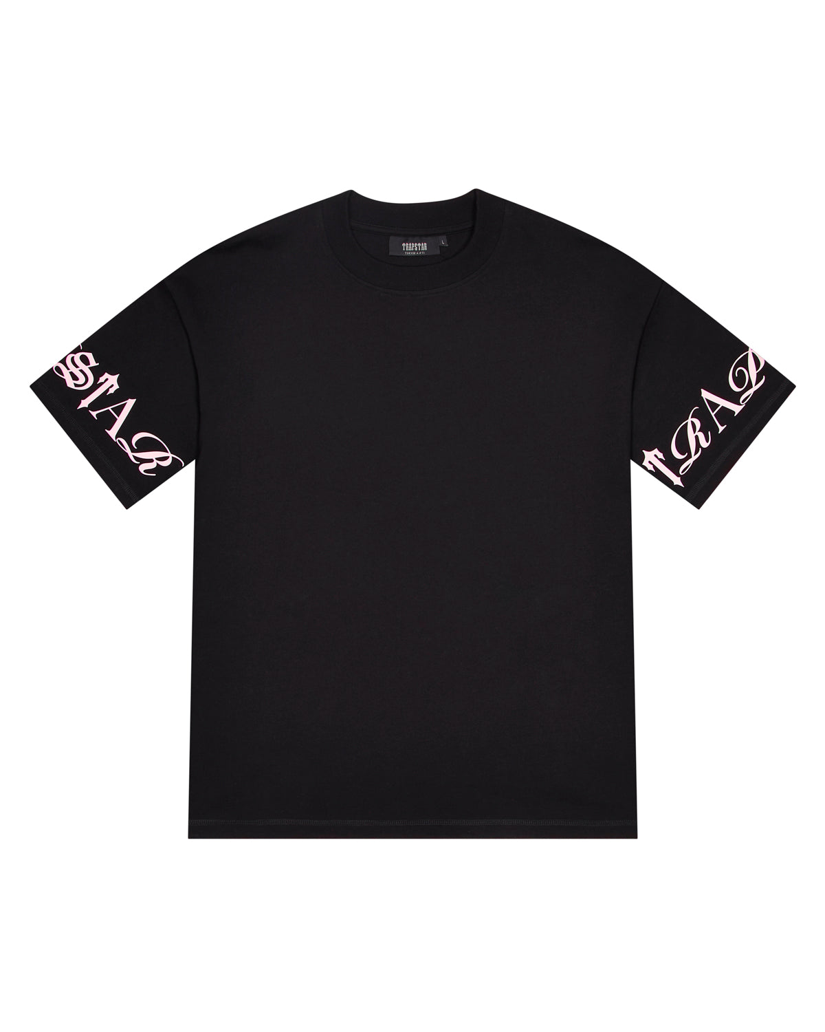 Black / Pink Men\'s Trapstar Script T-shirts, Trapstar London | 8097DTFKR