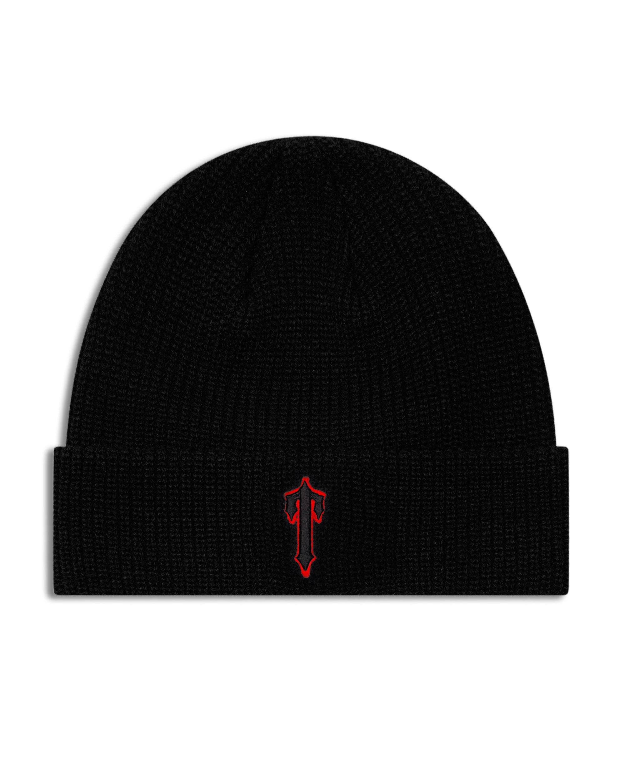 Black / Red Men\'s Trapstar Foundation Beanie, Trapstar London | 2046RWFJI