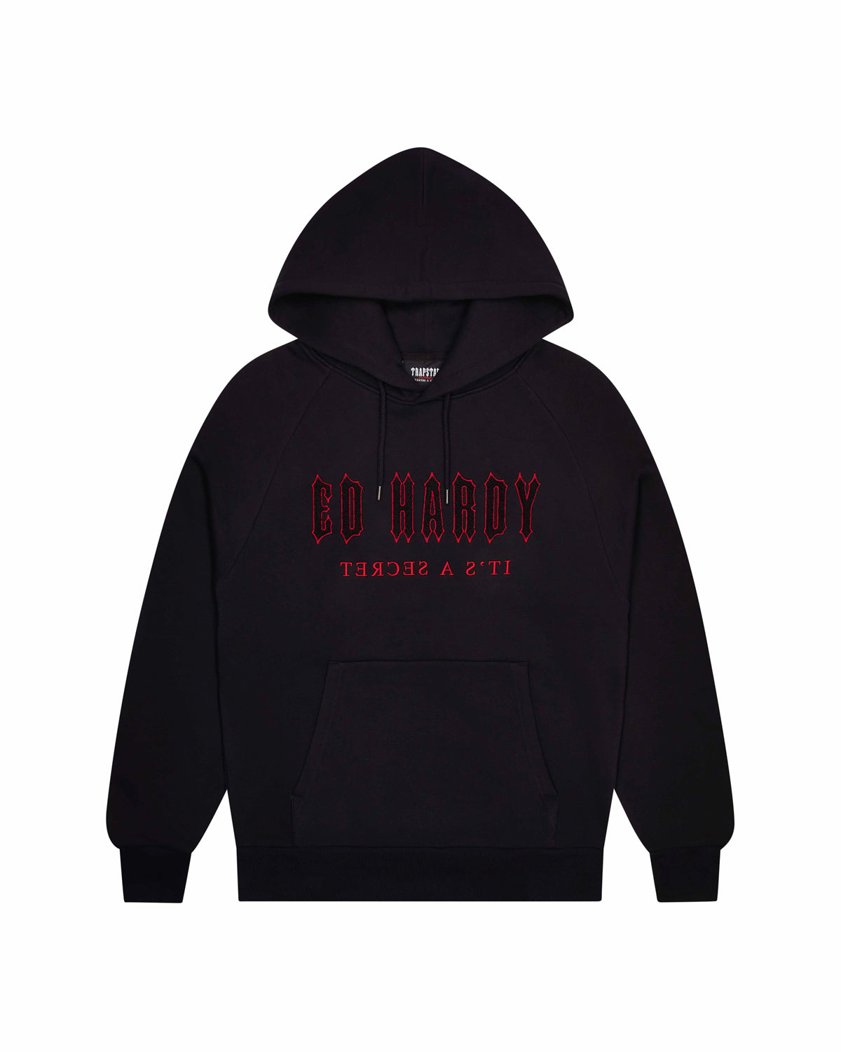 Black / Red Men's Trapstar x Ed Hardy Decoded Solid Chenille Tracksuits, Trapstar London | 4189TVCAU