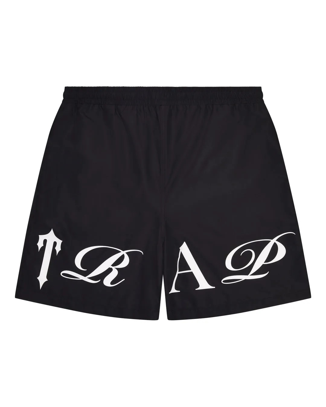 Black / White Men\'s Trapstar Script Shell Shorts, Trapstar London | 0437KQFAY