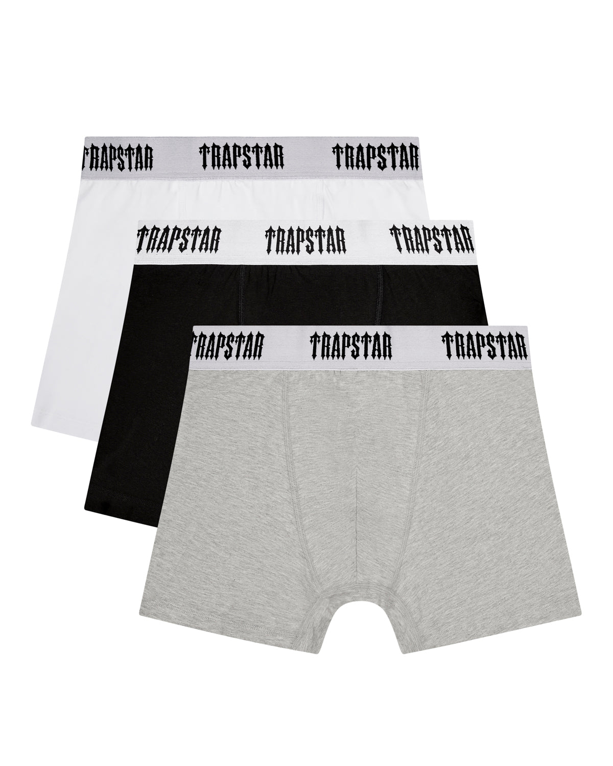 Black / White / Grey Men\'s Trapstar 3 Pack Boxer, Trapstar London | 3967MBTVX