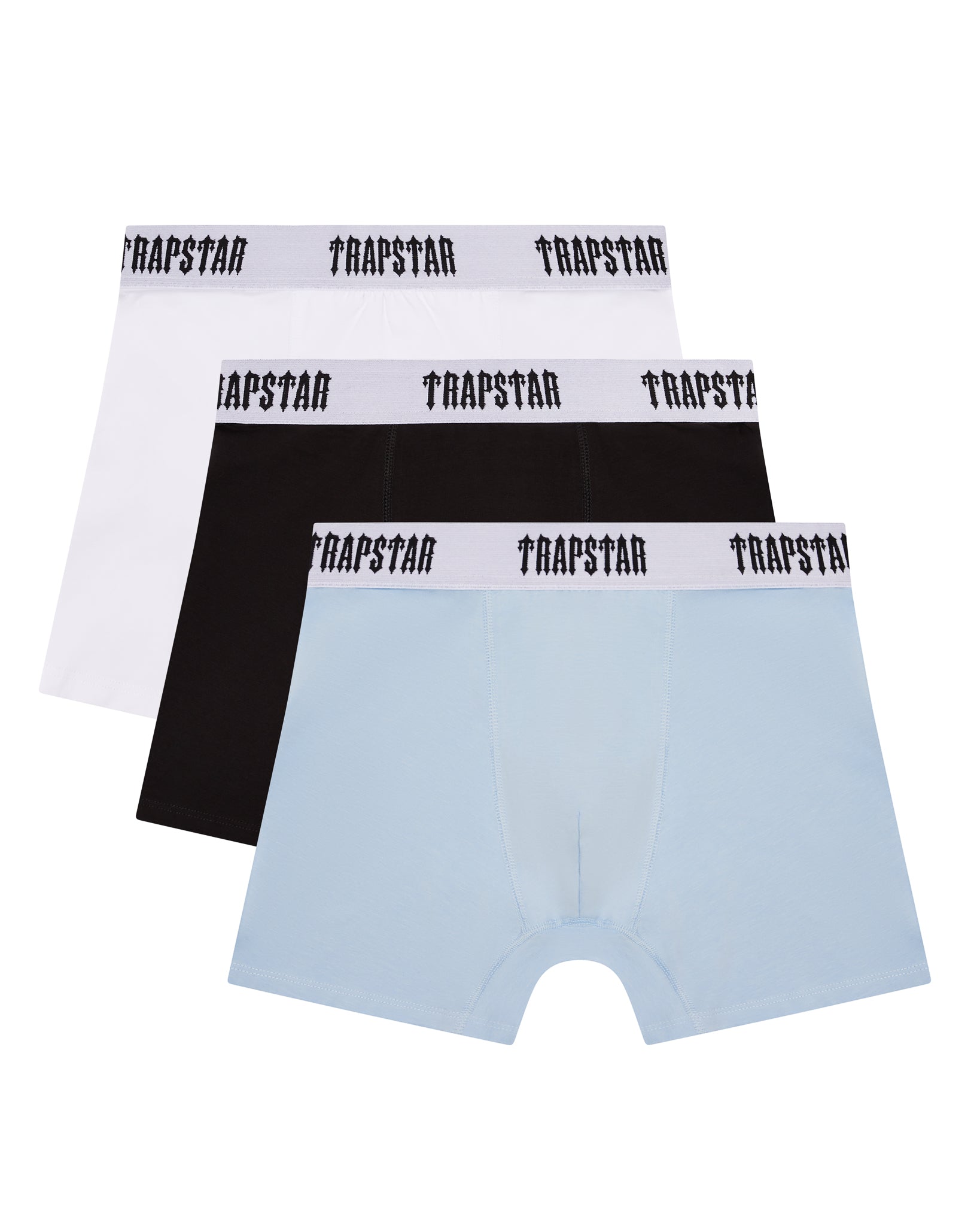 Black / White / Light Blue Men\'s Trapstar 3 Pack Boxer, Trapstar London | 2891NXHUO