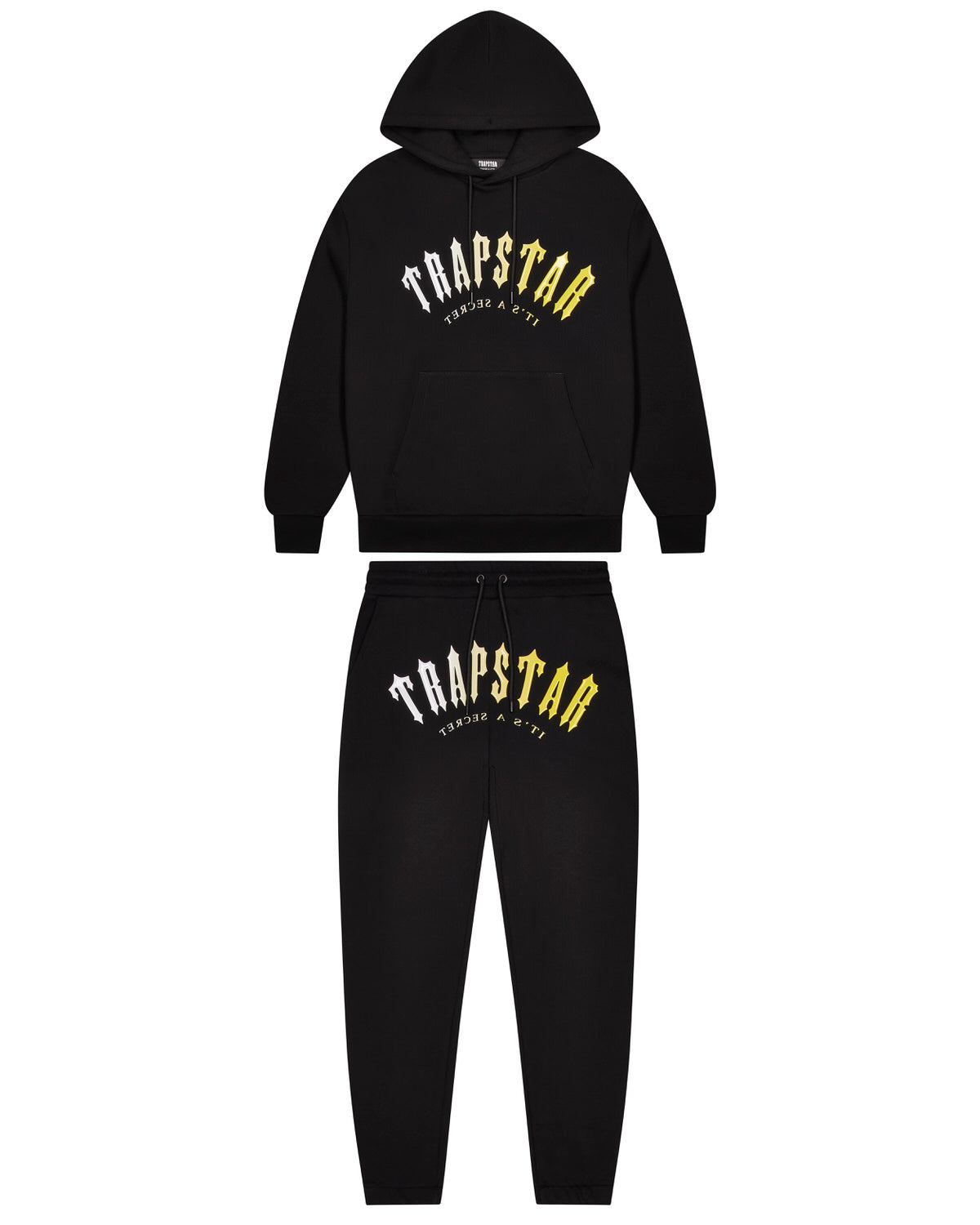 Black / Yellow Men\'s Trapstar Decoded Hooded Gel Tracksuits, Trapstar London | 6438YFRST