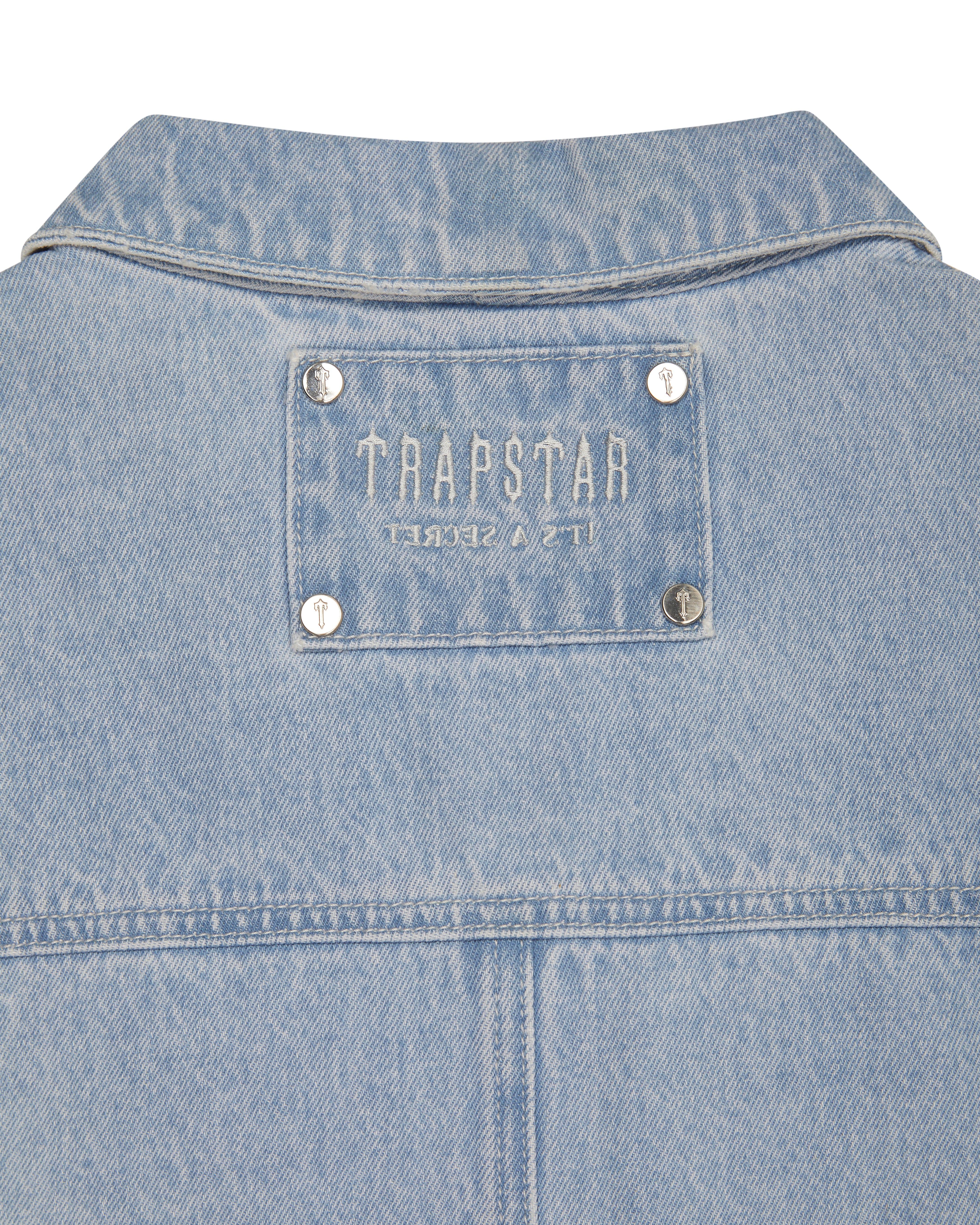 Blue Men's Trapstar Deconstruct Rivet Shirts, Trapstar London | 9613BYMPN