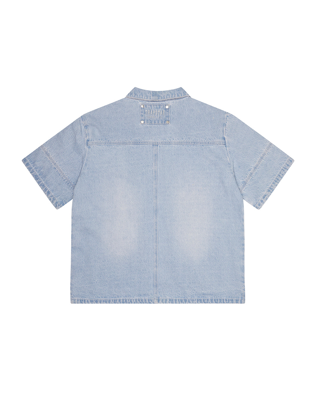 Blue Men's Trapstar Deconstruct Rivet Shirts, Trapstar London | 9613BYMPN