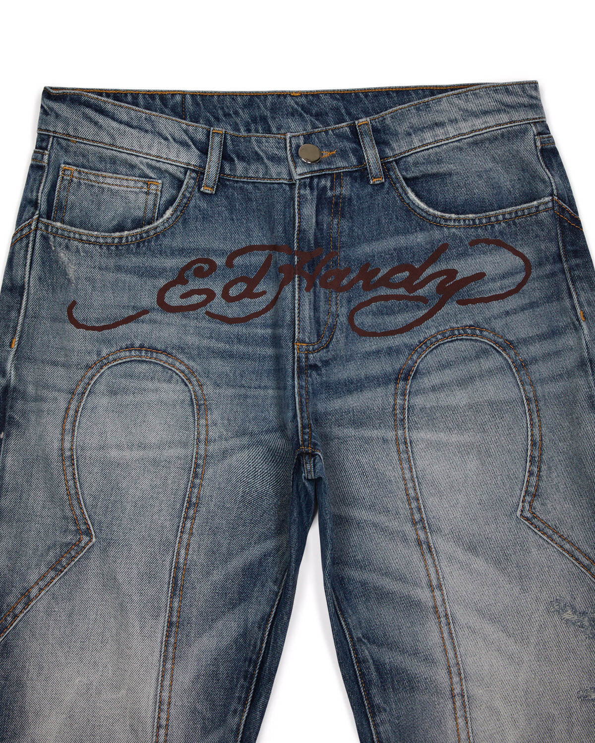 Blue Men's Trapstar x Ed Hardy Denim Jeans, Trapstar London | 4235YUTWI