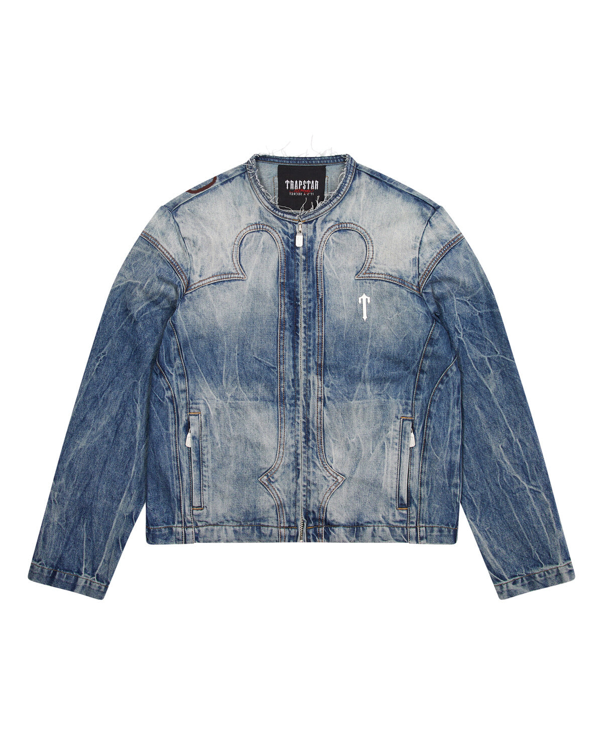 Blue Men's Trapstar x Ed Hardy Denim Jackets, Trapstar London | 5342WMKIL