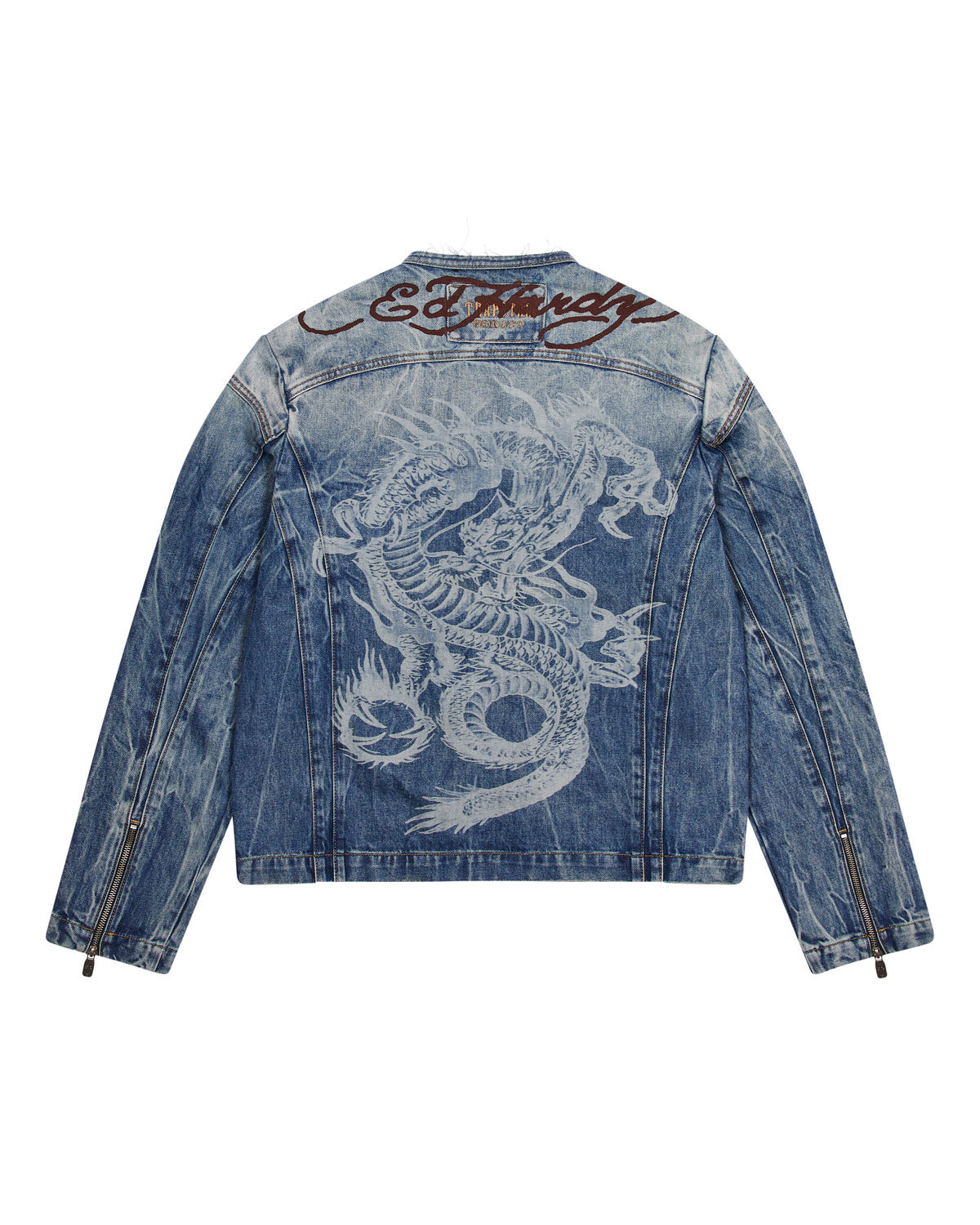 Blue Men\'s Trapstar x Ed Hardy Denim Jackets, Trapstar London | 5342WMKIL