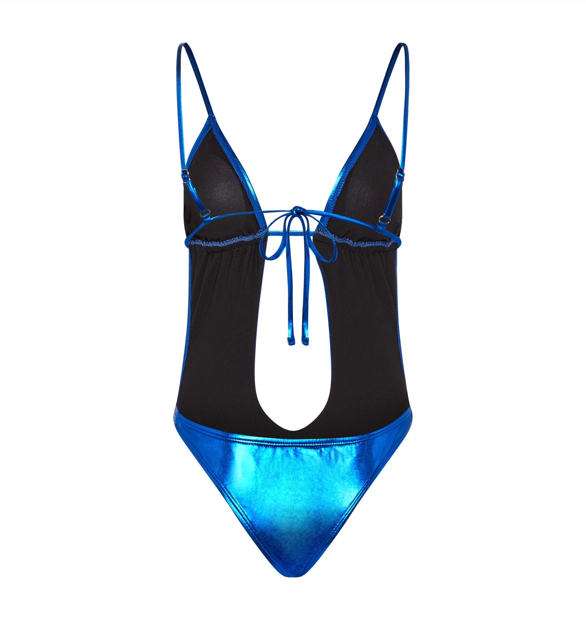 Blue Women's Trapstar Metallic Cutout One Piece Swimsuit, Trapstar London | 7520POFVJ