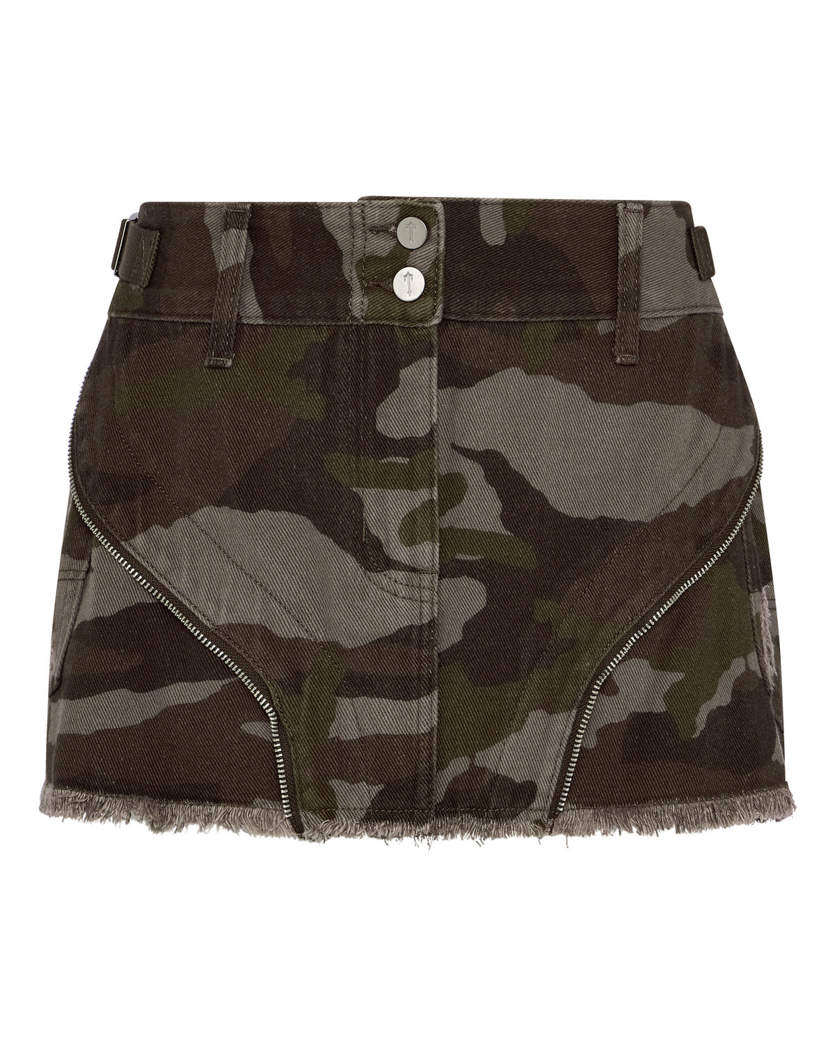 Brown Camo Women's Trapstar Irongate T Denim Zip Detail Mini Skirts, Trapstar London | 5932DLSJR