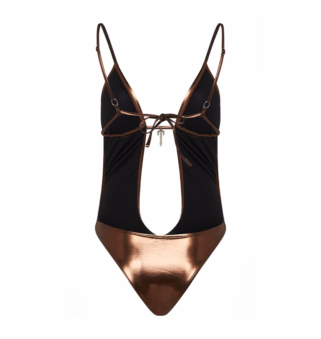 Brown Women's Trapstar Metallic Cutout One Piece Swimsuit, Trapstar London | 1942VORYE