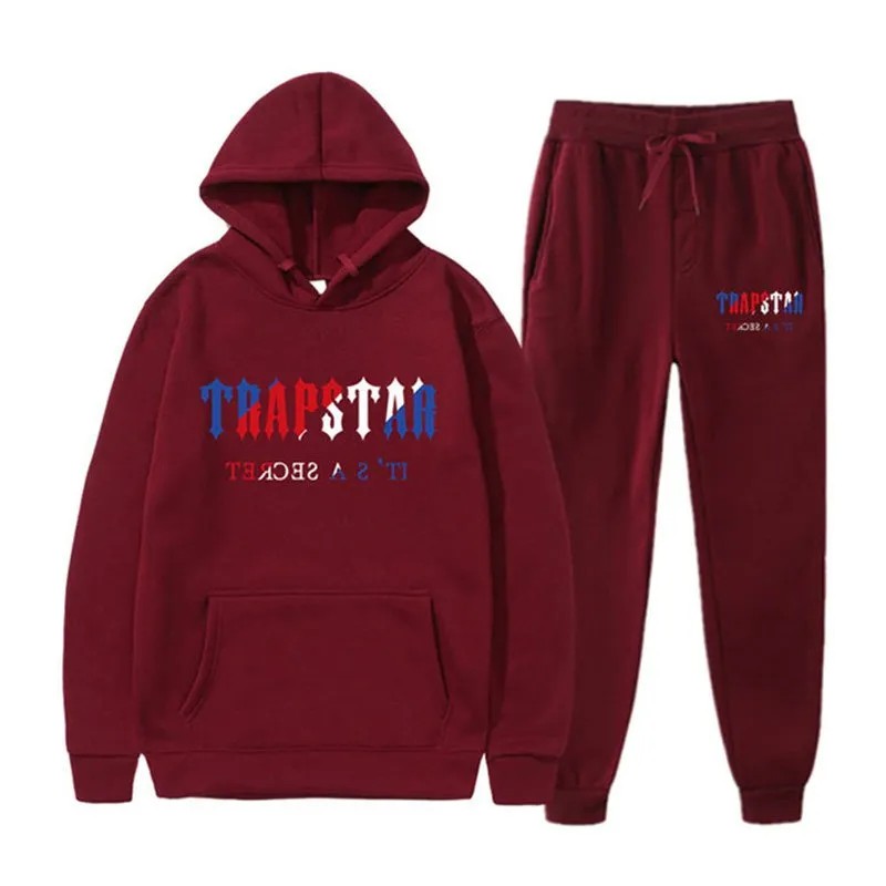 Burgundy Men\'s Trapstar It’s A Secret Tracksuits, Trapstar London | 8713XGMLA