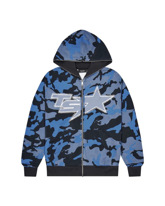 Camo / Blue Men\'s Trapstar Ta Star Hoodies, Trapstar London | 5348XGROH