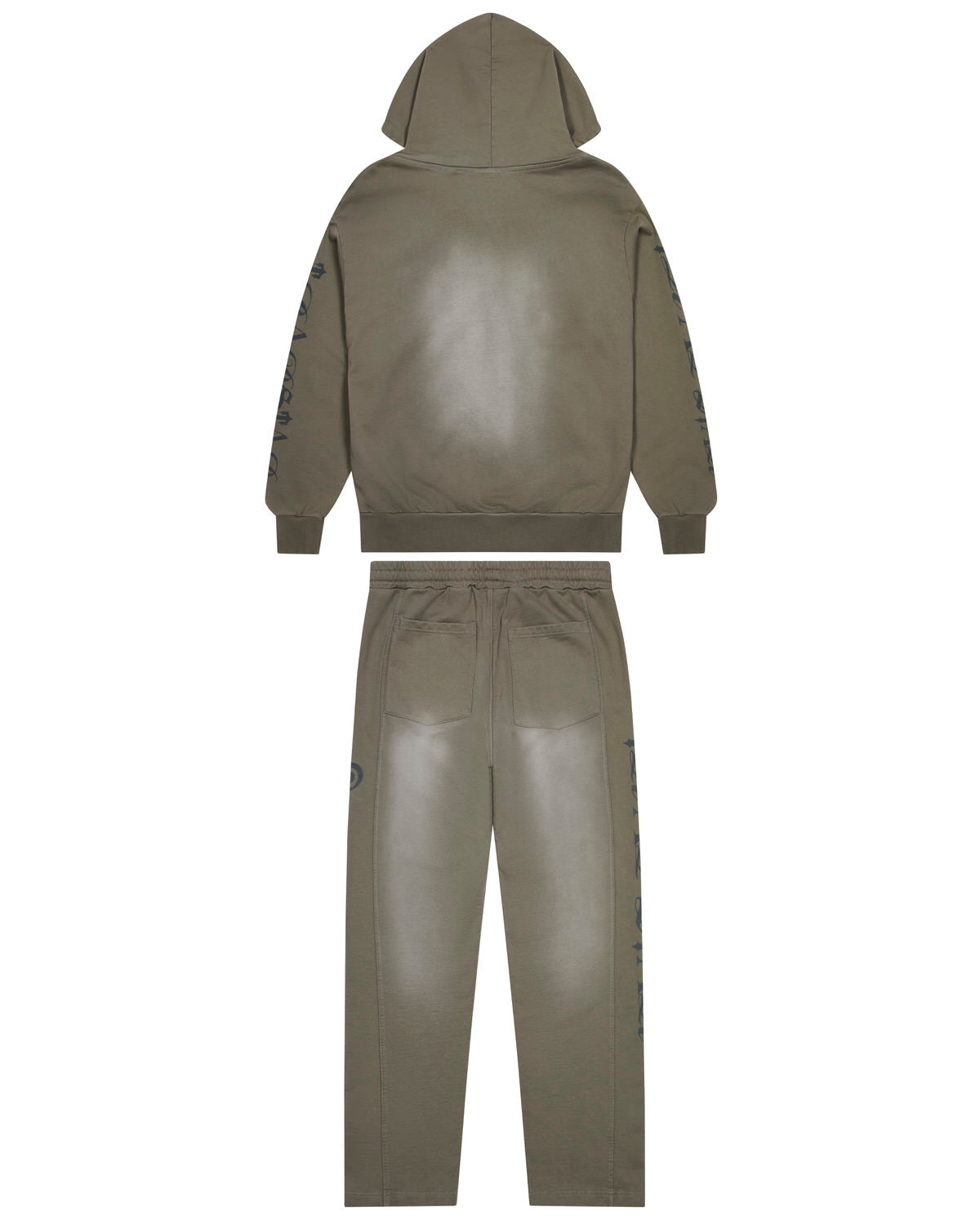 Dark Khaki Men's Trapstar Script Spray Tracksuits, Trapstar London | 2184RVMCB