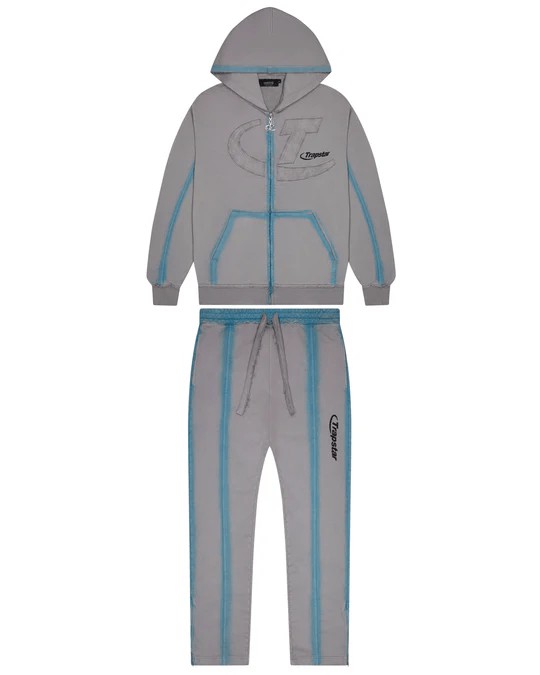 Grey Men\'s Trapstar Hyperdrive Zip Through Tracksuits, Trapstar London | 7103UVKJP