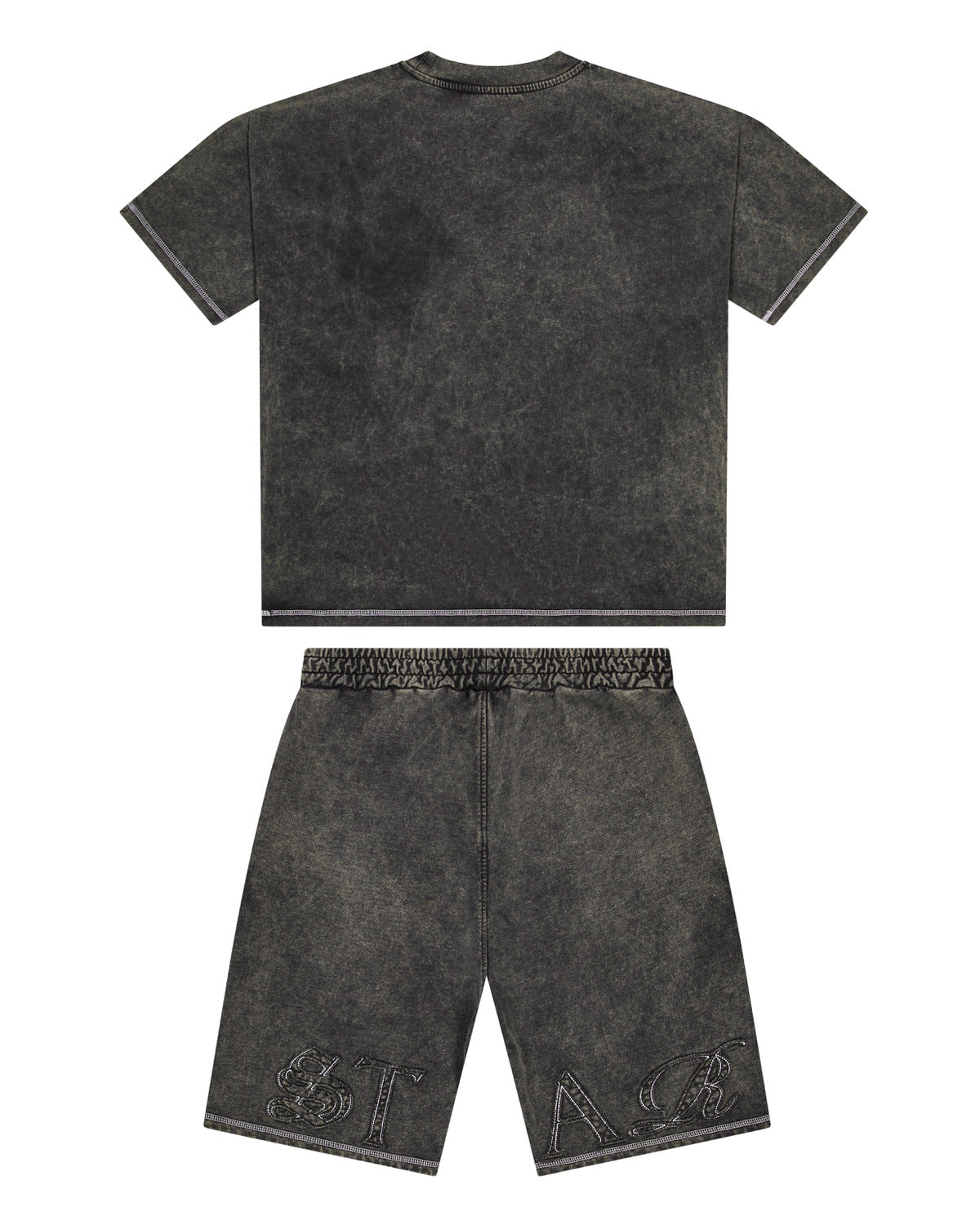 Grey Men's Trapstar Patchwork Script Shorts, Trapstar London | 4809CSEUT