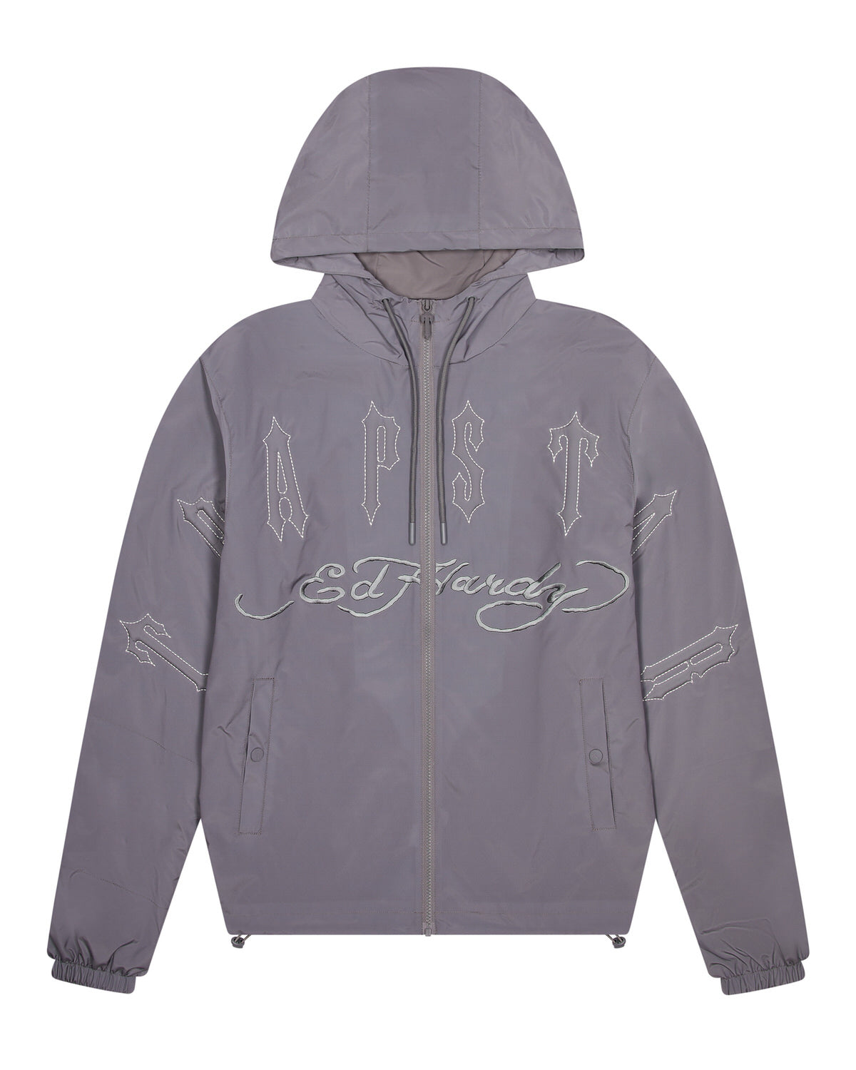 Grey Men's Trapstar x Ed Hardy Windbreaker, Trapstar London | 9720QLXIP