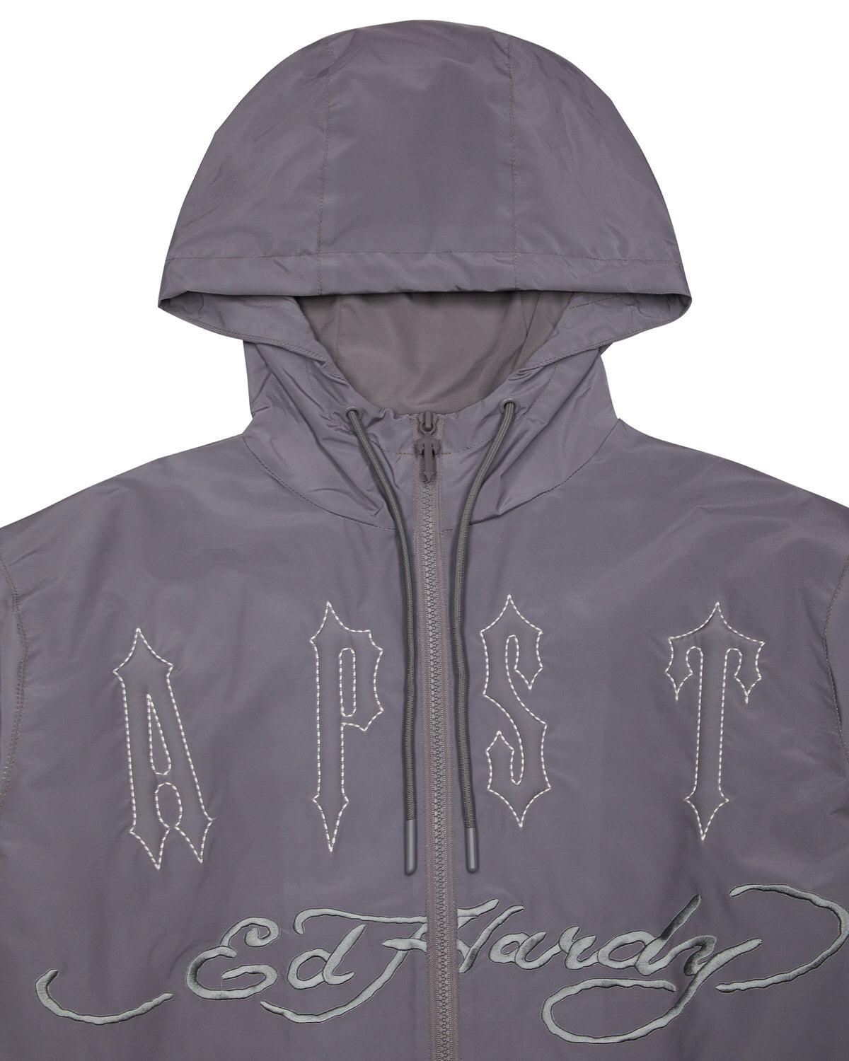 Grey Men's Trapstar x Ed Hardy Windbreaker, Trapstar London | 9720QLXIP