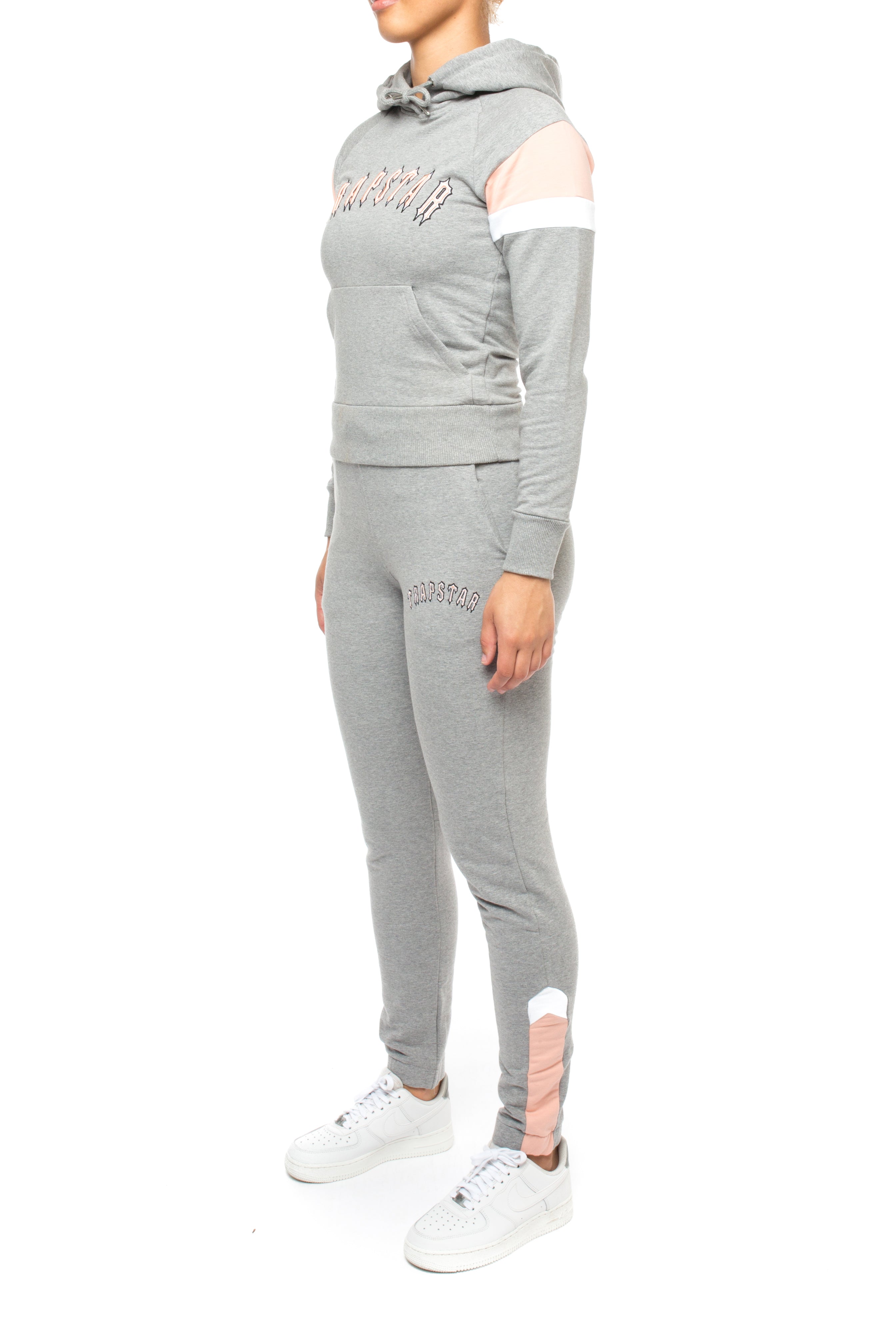 Grey / Pink / White Women's Trapstar 3D Embroidered Irongate Arch Tracksuits, Trapstar London | 6937XGNBV