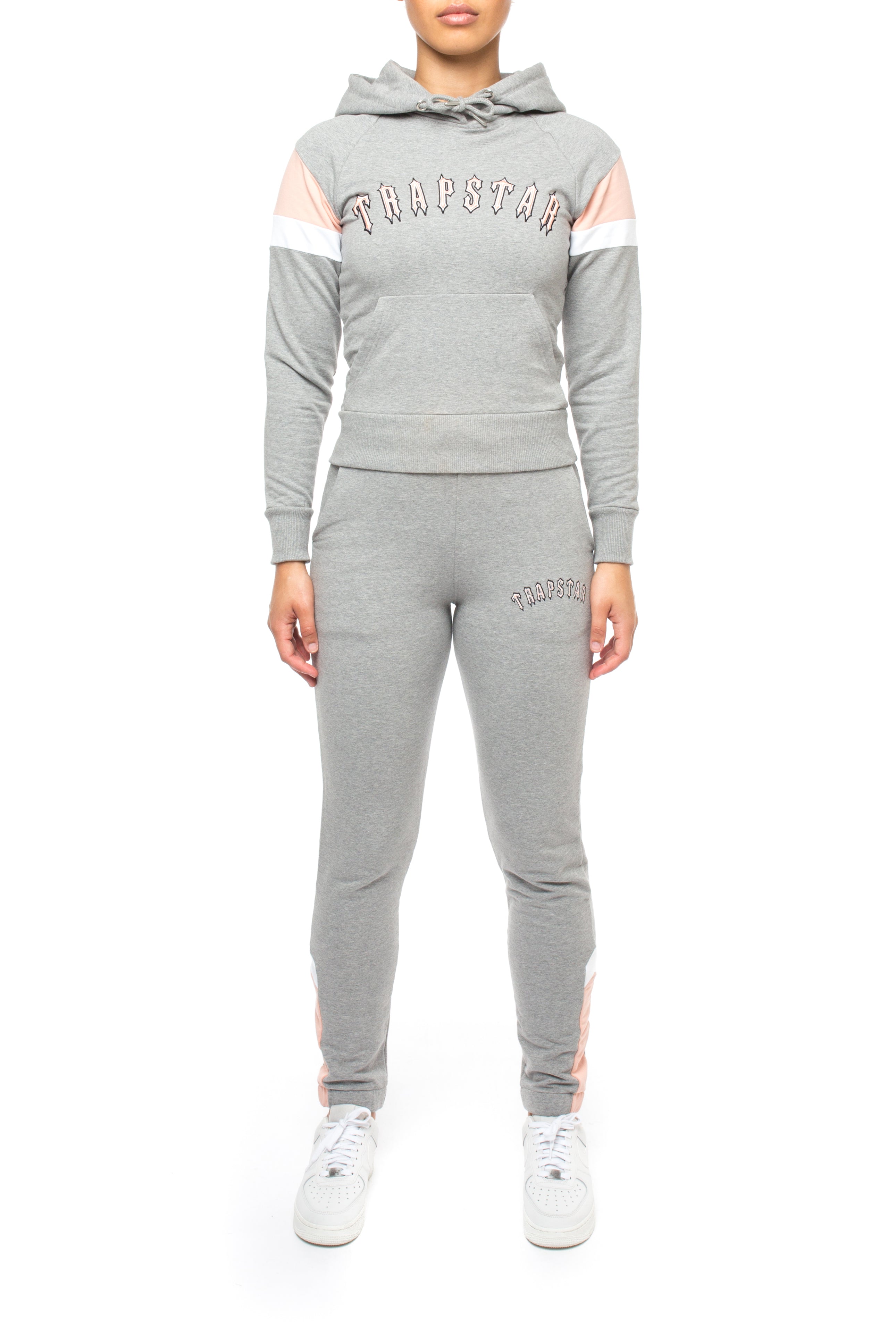 Grey / Pink / White Women\'s Trapstar 3D Embroidered Irongate Arch Tracksuits, Trapstar London | 6937XGNBV