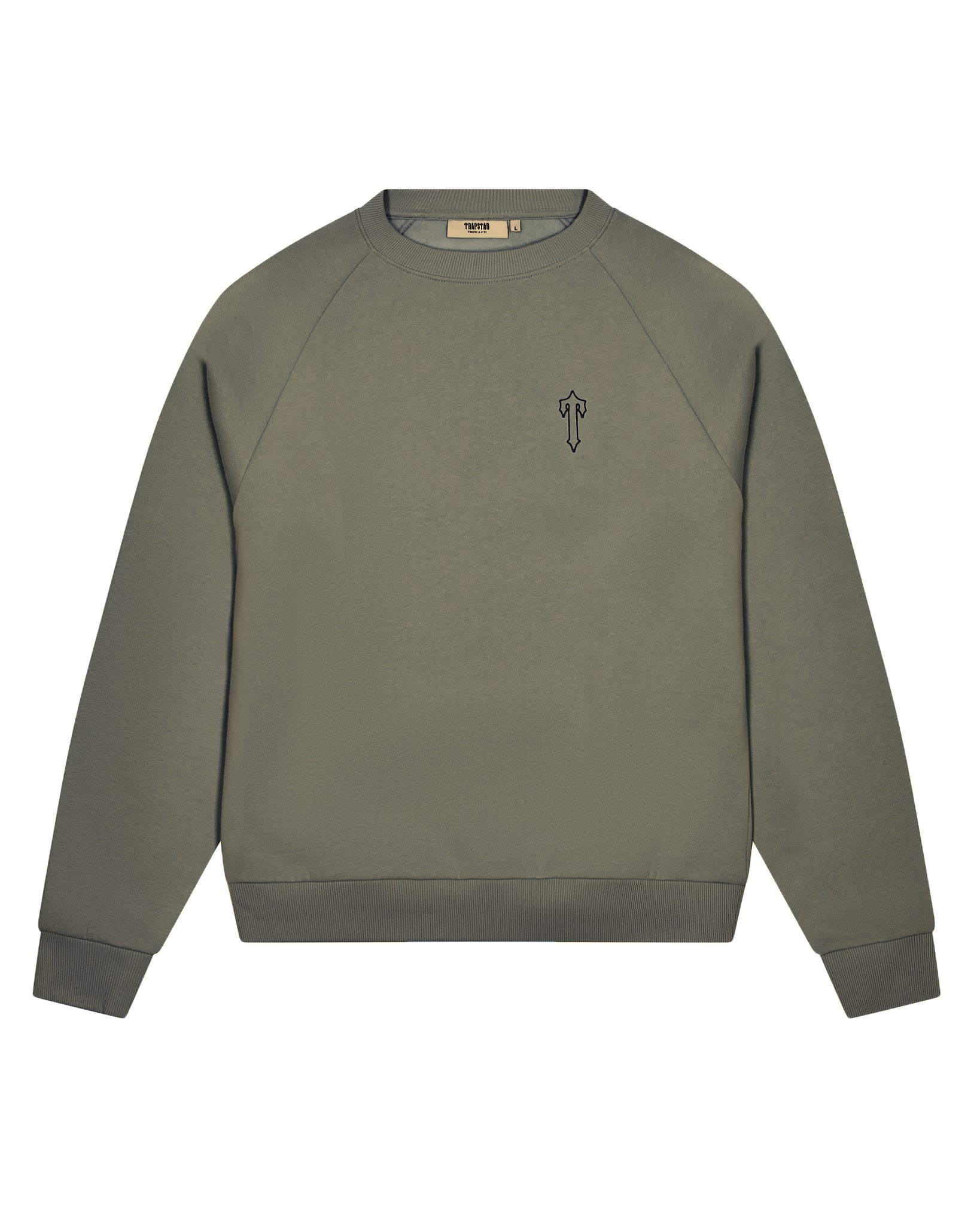 Khaki Men\'s Trapstar Foundation Crew Sweatshirts, Trapstar London | 4158WPVYF