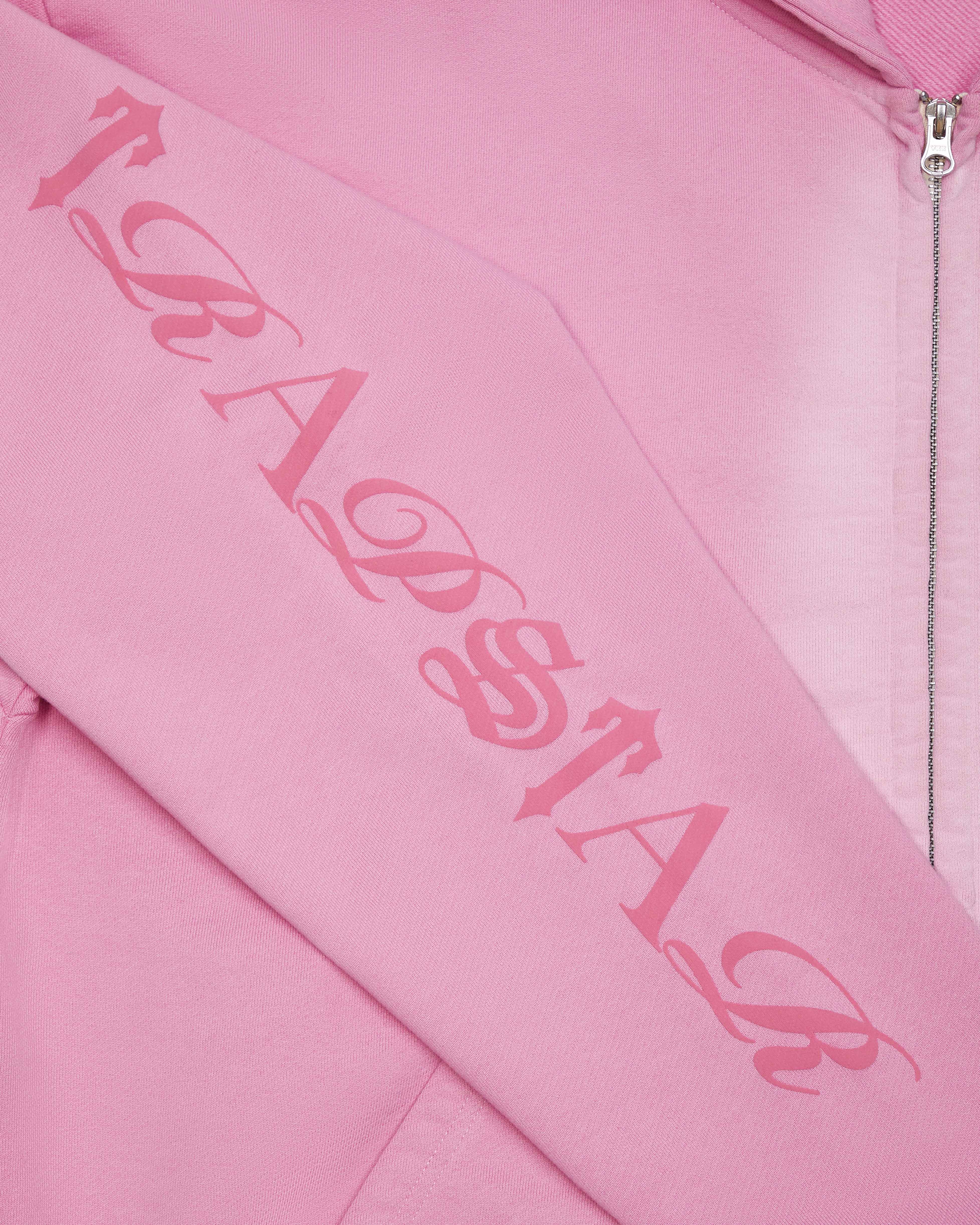 Pink Men's Trapstar Script Spray Hoodies, Trapstar London | 7340IQHJL