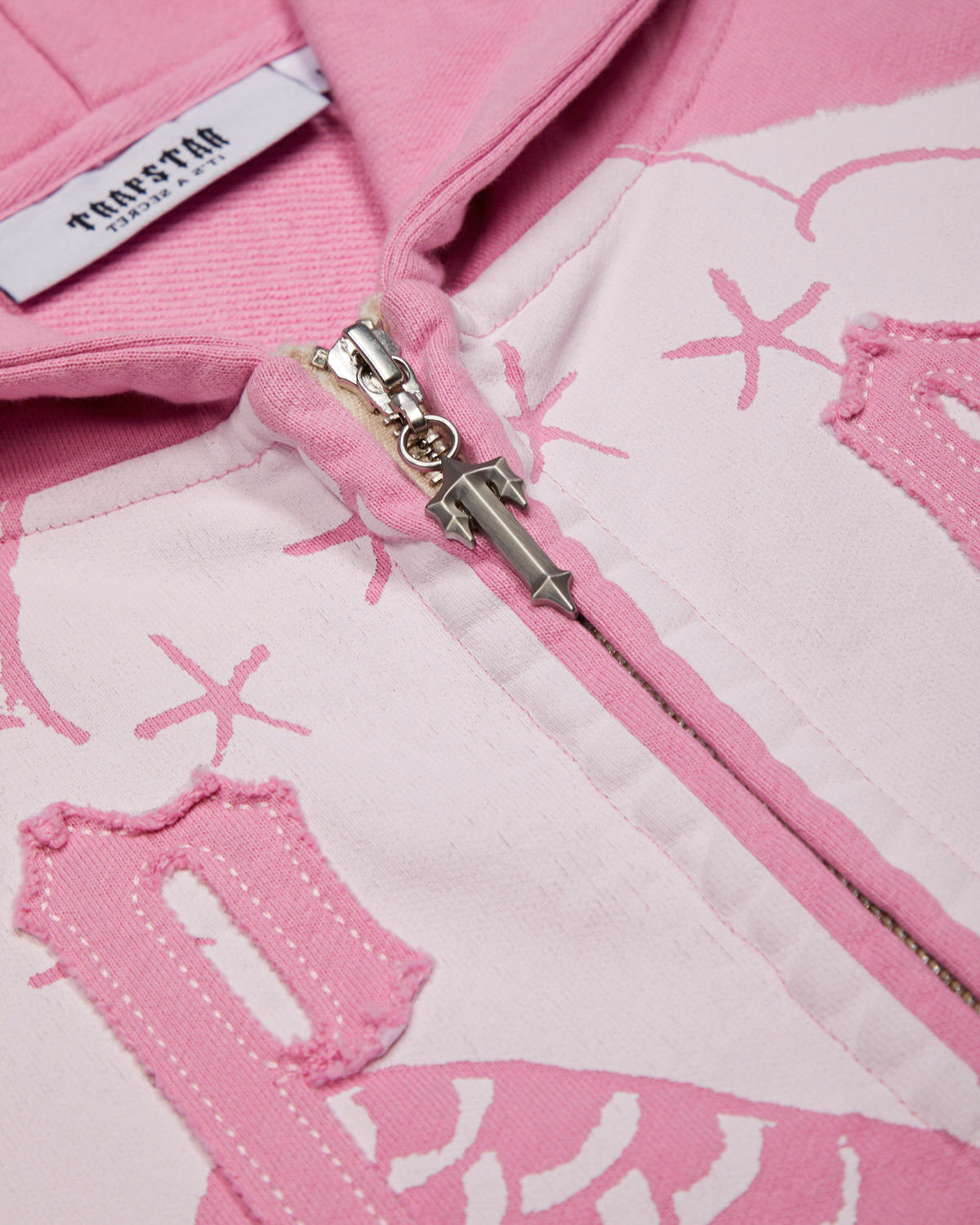 Pink Men's Trapstar x Ed Hardy Irongate Zip Through Hoodies, Trapstar London | 6572GZKAX