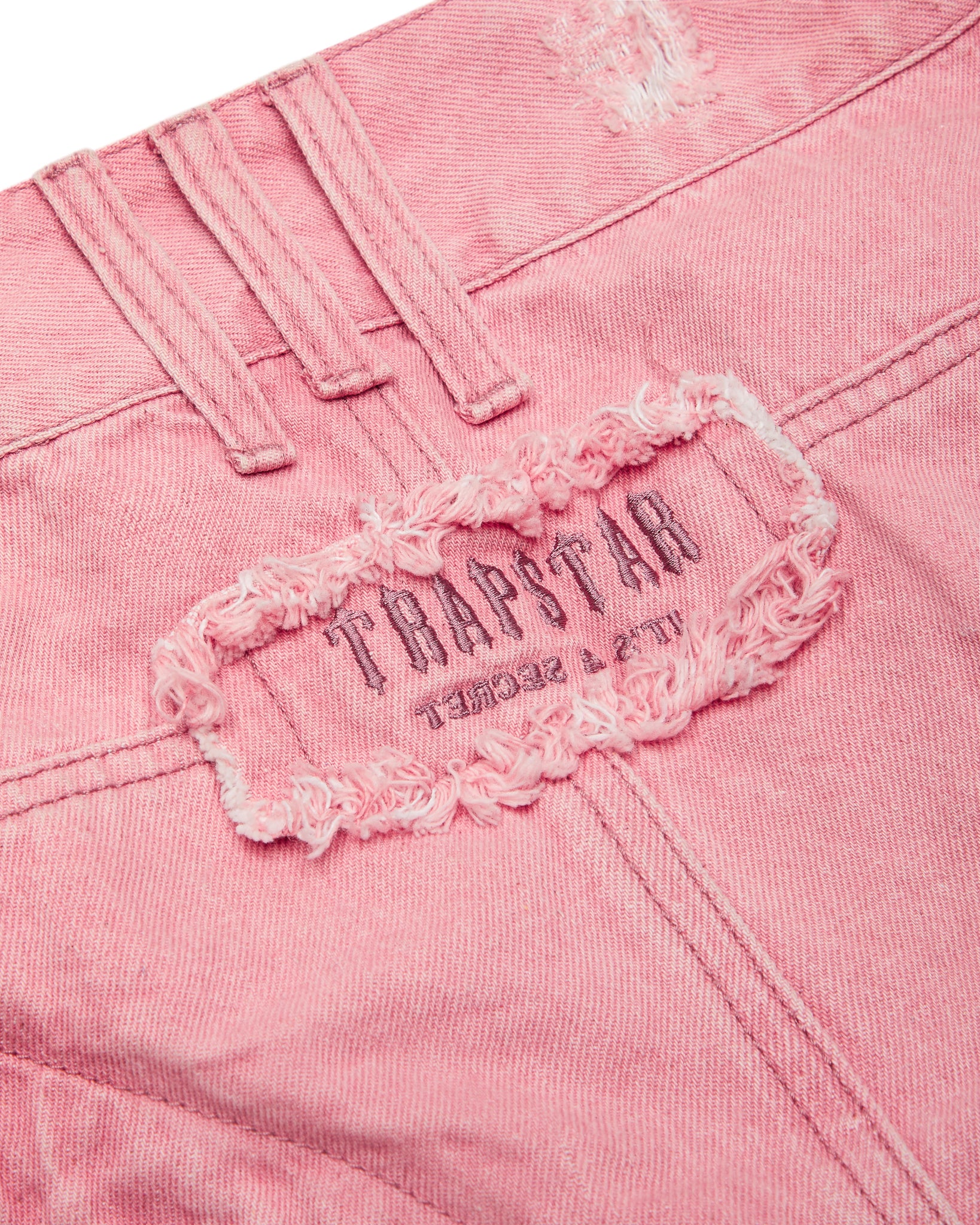 Pink Women's Trapstar Irongate T Denim Zip Detail Mini Skirts, Trapstar London | 8021XLNDV